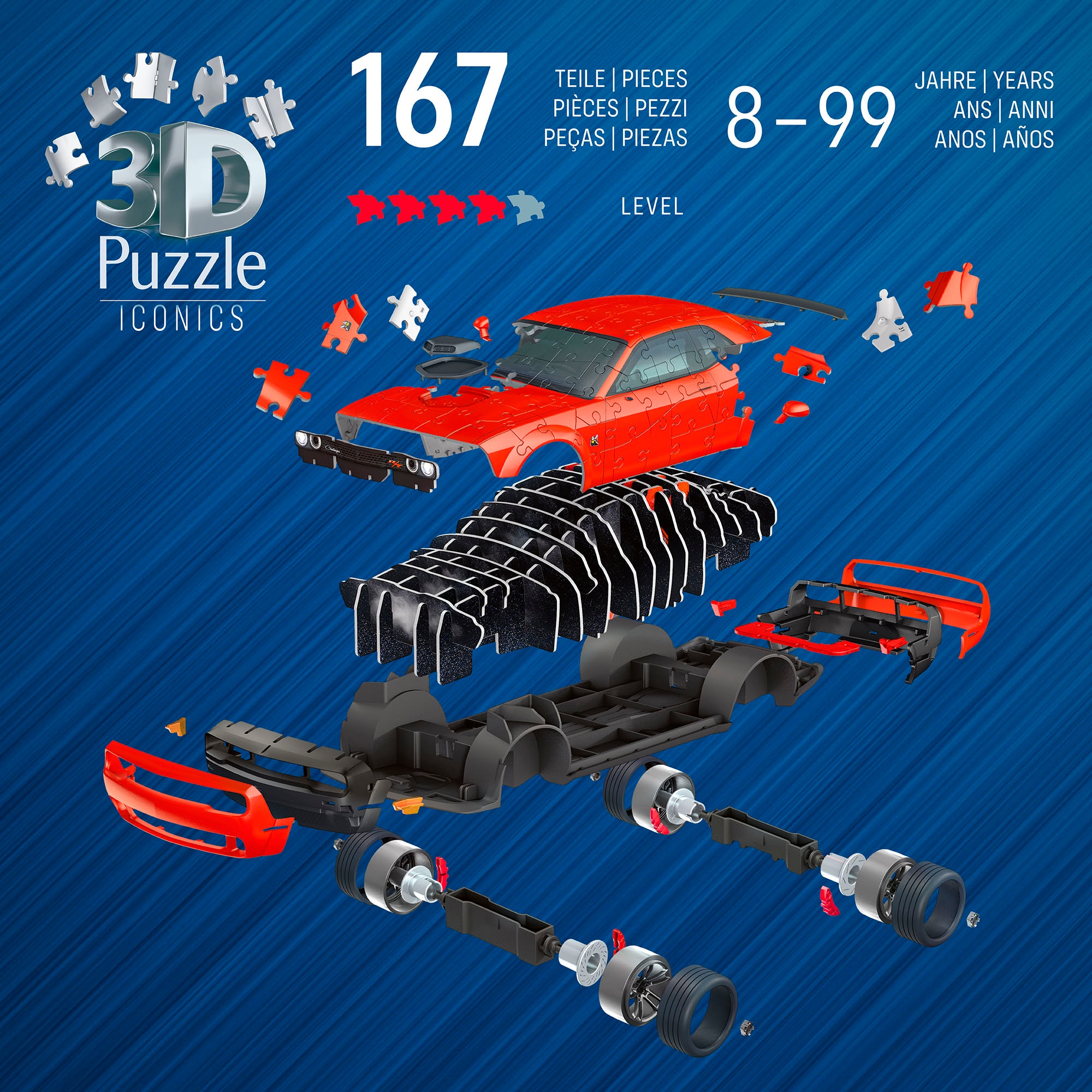Ravensburger 3D-Puzzle »Iconics: Dodge Chall. R/T Scat Pack Widebody«, Made in Europe