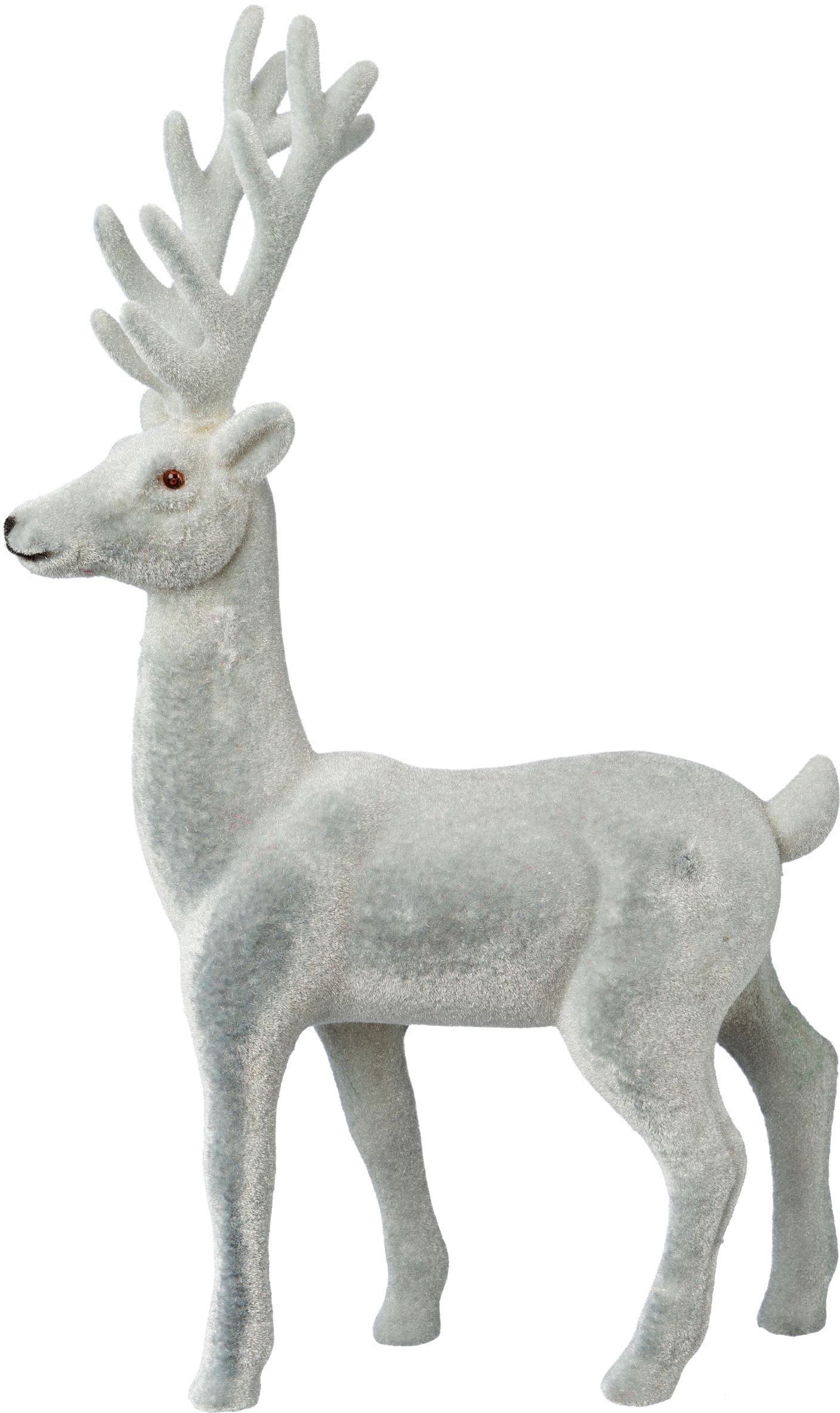 Creativ deco Weihnachtsfigur »Hirsch, Weihnachtsdeko«, Dekofigur mit feiner Samtoberfläche, Höhe 29 cm