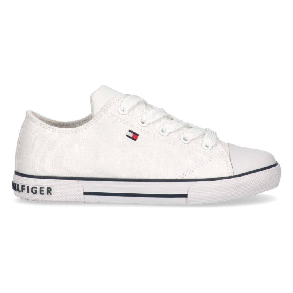 Tommy Hilfiger Sneaker »LOW CUT LACE-UP SNEAKER«, mit gestickter Logoflag, Freizeitschuh, Halbschuh, Schnürschuh