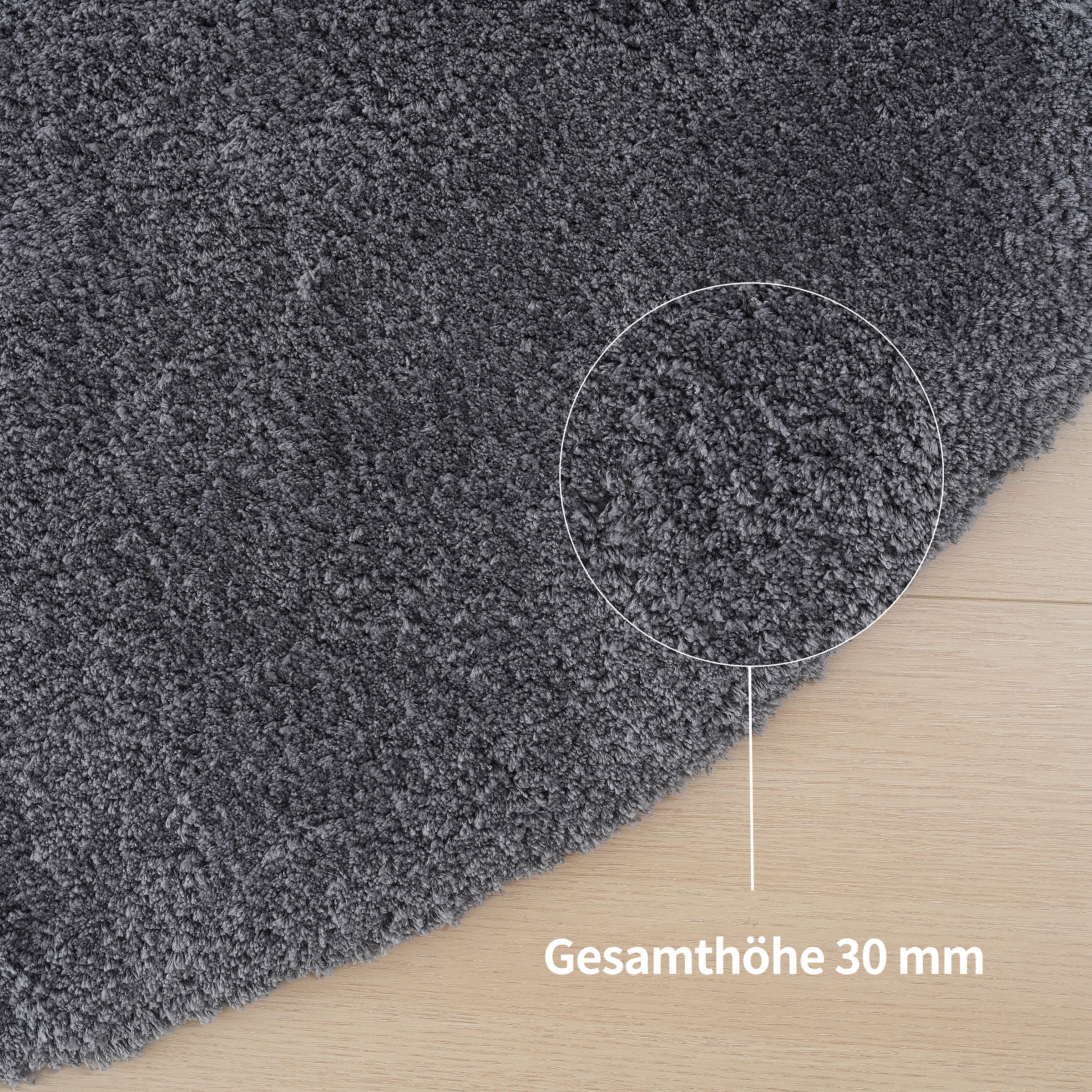 my home Hochflor-Teppich »Microfaser Teppich Magong, besonders weich, sehr feiner Flor«, rund, 25 mm Höhe, unifarben, weiche Teppiche, Wohnzimmer, Schlafzimmer, Kinderzimmer