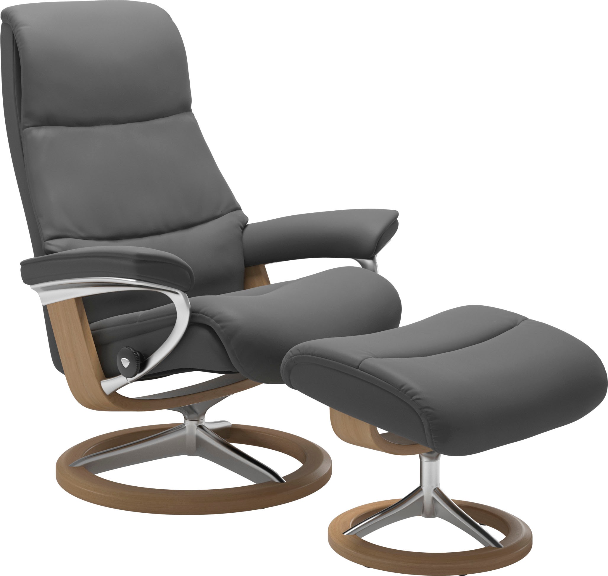Stressless® Relaxsessel »View« Set, Relaxsessel mit Hocker,  mit Signature Base, Größe S,Gestell Eiche