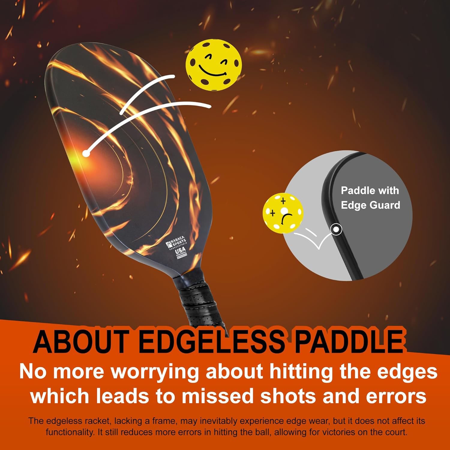 KASACA Pickleballschläger »Pickleball-Schläger Rapid Fire Carbon«, (Set, 2 tlg., Schläger & Schutzhülle)