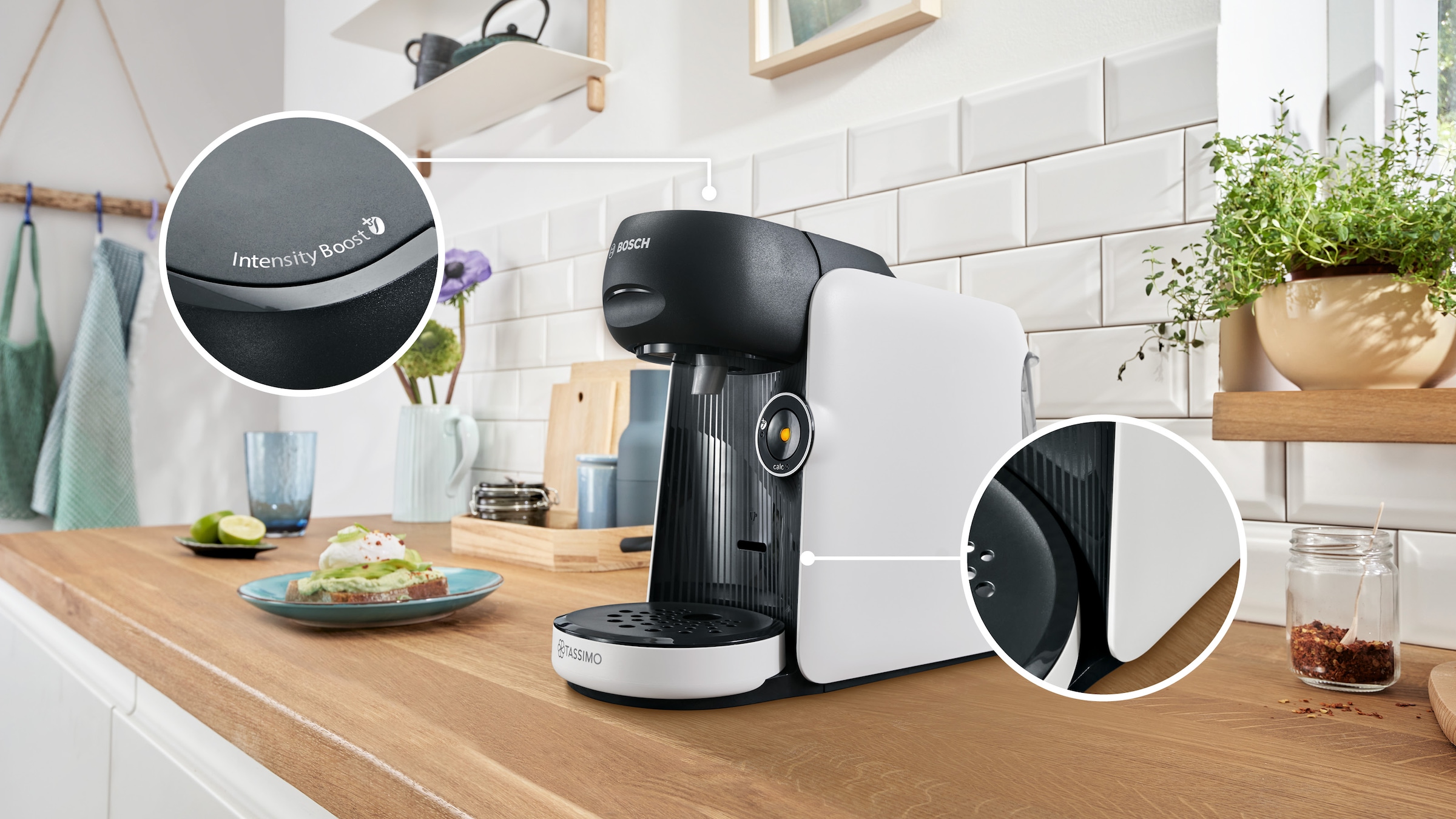 TASSIMO Kapselmaschine »TAS164E«, One-Touch Bedienung, über 70 Getränke, nachhaltig, weiß/schwarz