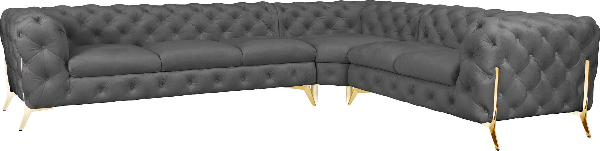 Home affaire Chesterfield-Sofa »Amaury L-Form« großes Ecksofa, Chesterfield günstig online kaufen