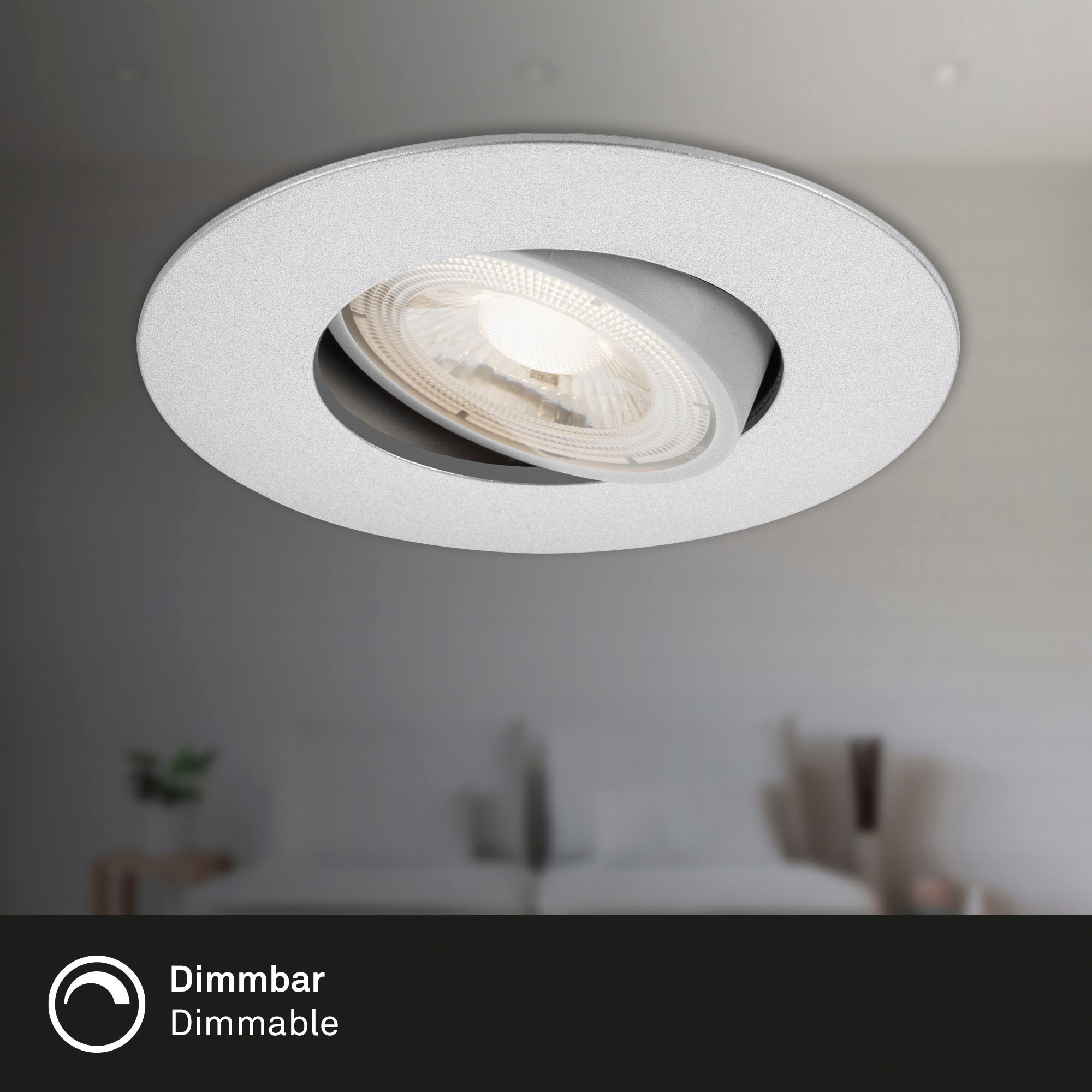 Briloner Leuchten LED Einbauleuchte »7048034 KULANA«, Leuchtmittel LED-Board | LED fest integriert, Einbauleuchte SET schwenkbar + dimmbar IP23 Ø 9cm