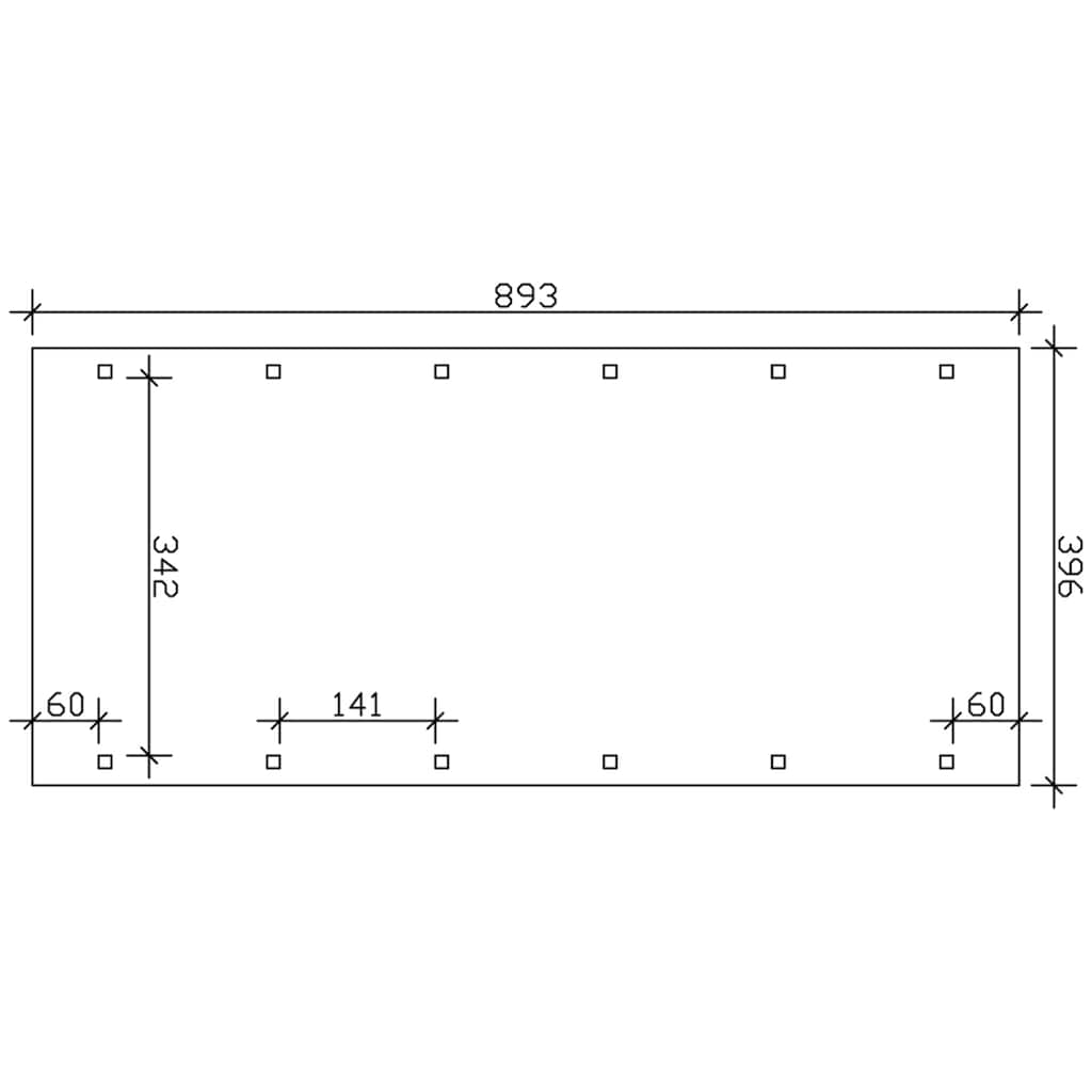 Skanholz Einzelcarport »Spreewald«, Fichtenholz, 342 cm, braun