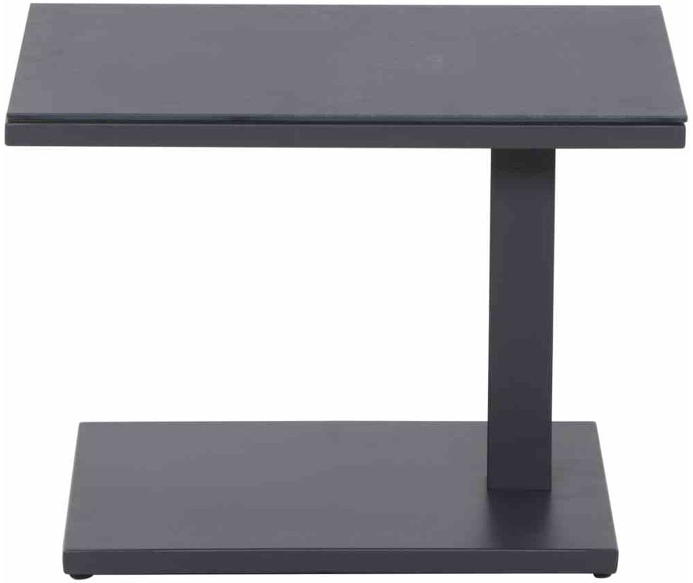 Siena Garden Gartentisch »TORENO Lift-Beistelltisch 60x40cm« Aluminiumgestell matt anthrazit, Tischplatte aus Glas in dark concrete