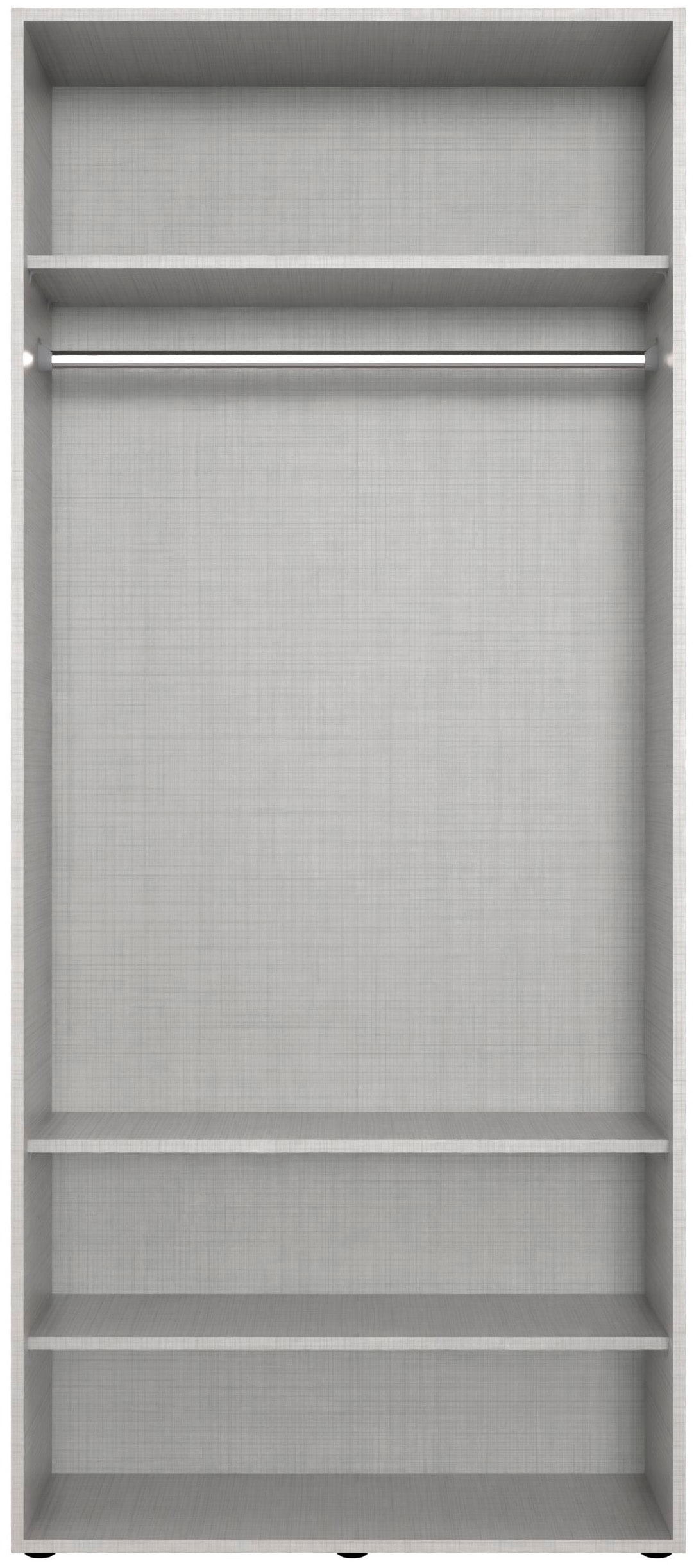 Wimex Kleiderschrank »Mugano,in 8 Breiten,3 Höhen,2 Tiefen, viele Farben, Made in Germany«, (in Basic oder Premium Ausstattung mit 2 weiteren Einlegeböden), mit langen oder kurzen Griffen aus Metall, mit oder ohne Spiegel