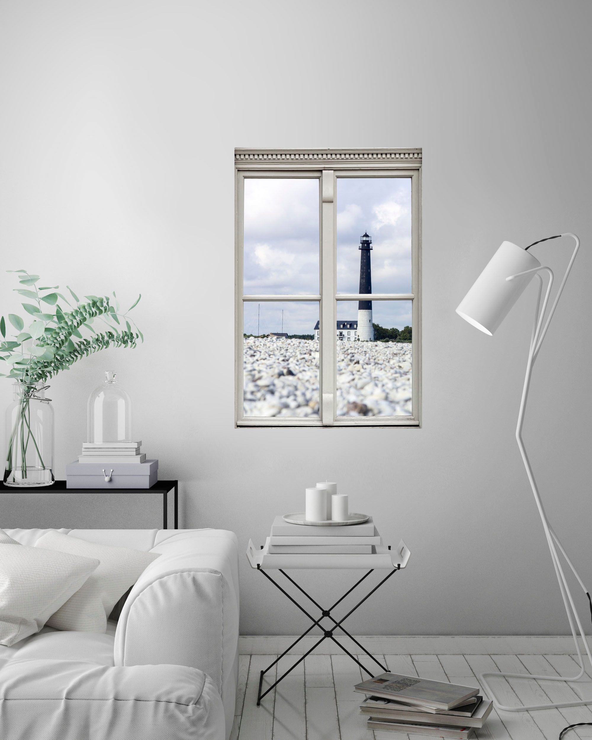 queence Wandsticker »Leuchtturm«, Wandsticker, Wandbild, selbstklebend, 3D, Fenster