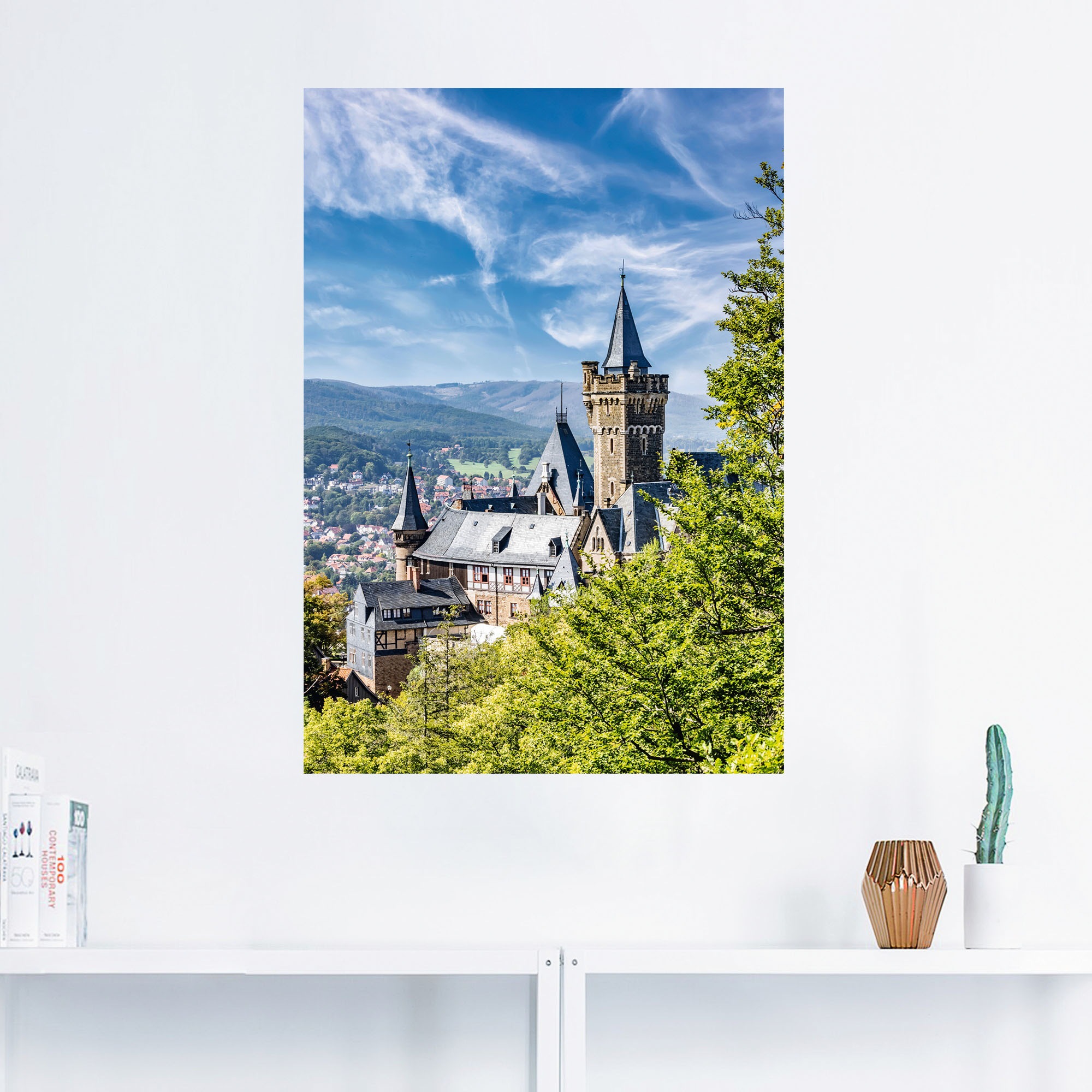 Artland Wandbild »Agnesberg das Schloss Wernigerode«, Deutschland, (1 St.), als Alubild, Leinwandbild, Wandaufkleber oder Poster in versch. Größen