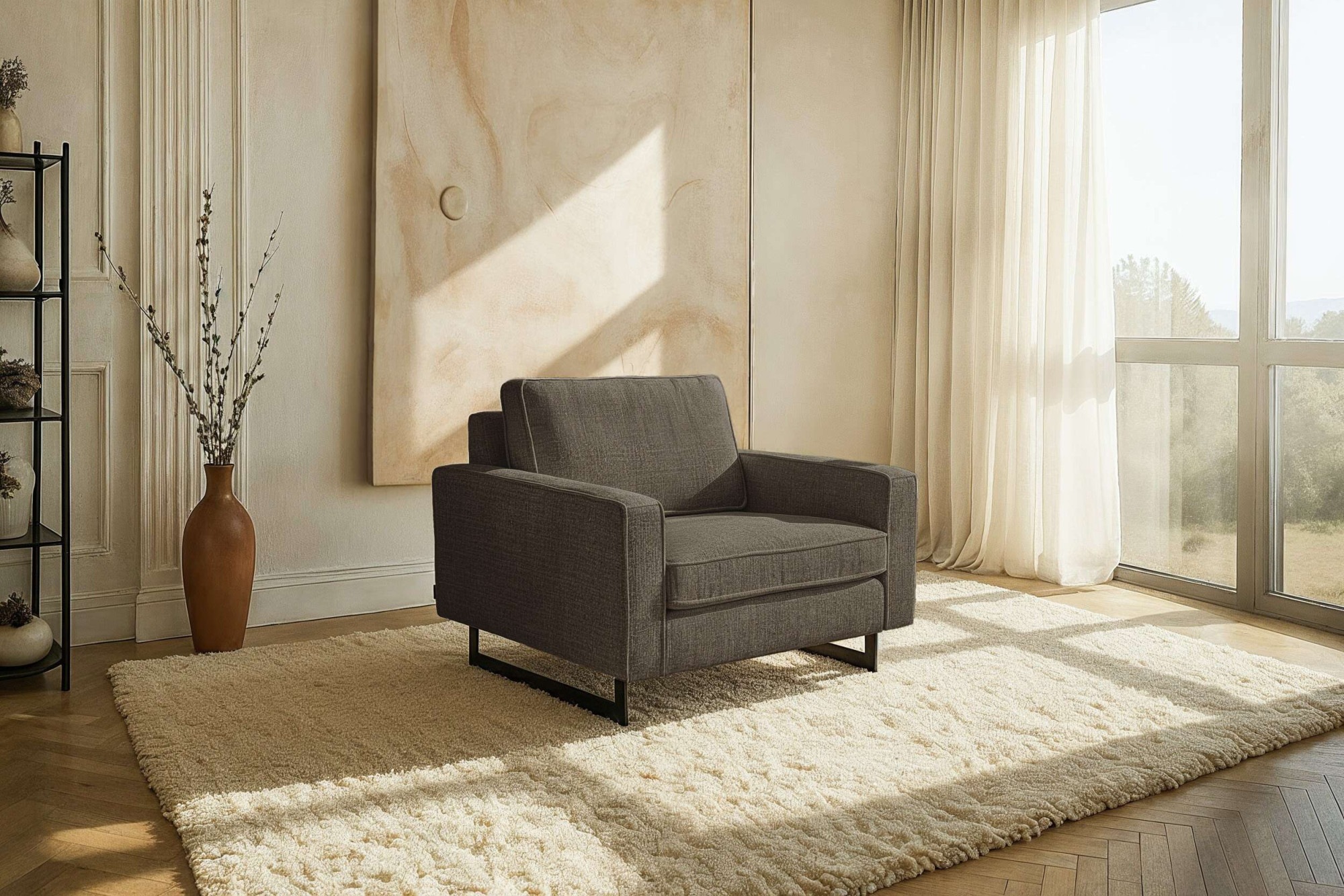 Home affaire Loveseat »Pinto 105 cm, Cord, Chenille, Lederoptik« mit Keder, günstig online kaufen