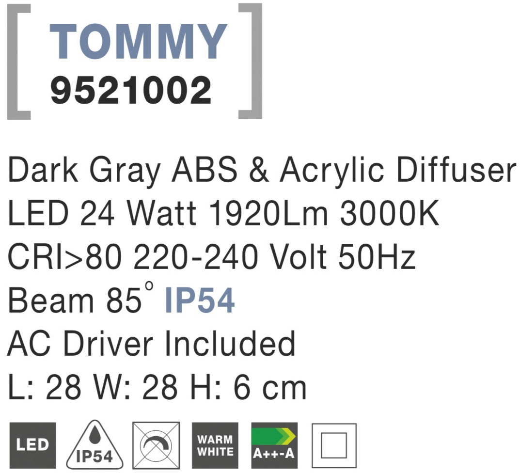 Nova Luce Außen-Wandleuchte »TOMMY« LED-Modul 1 Stk. Warmweiß