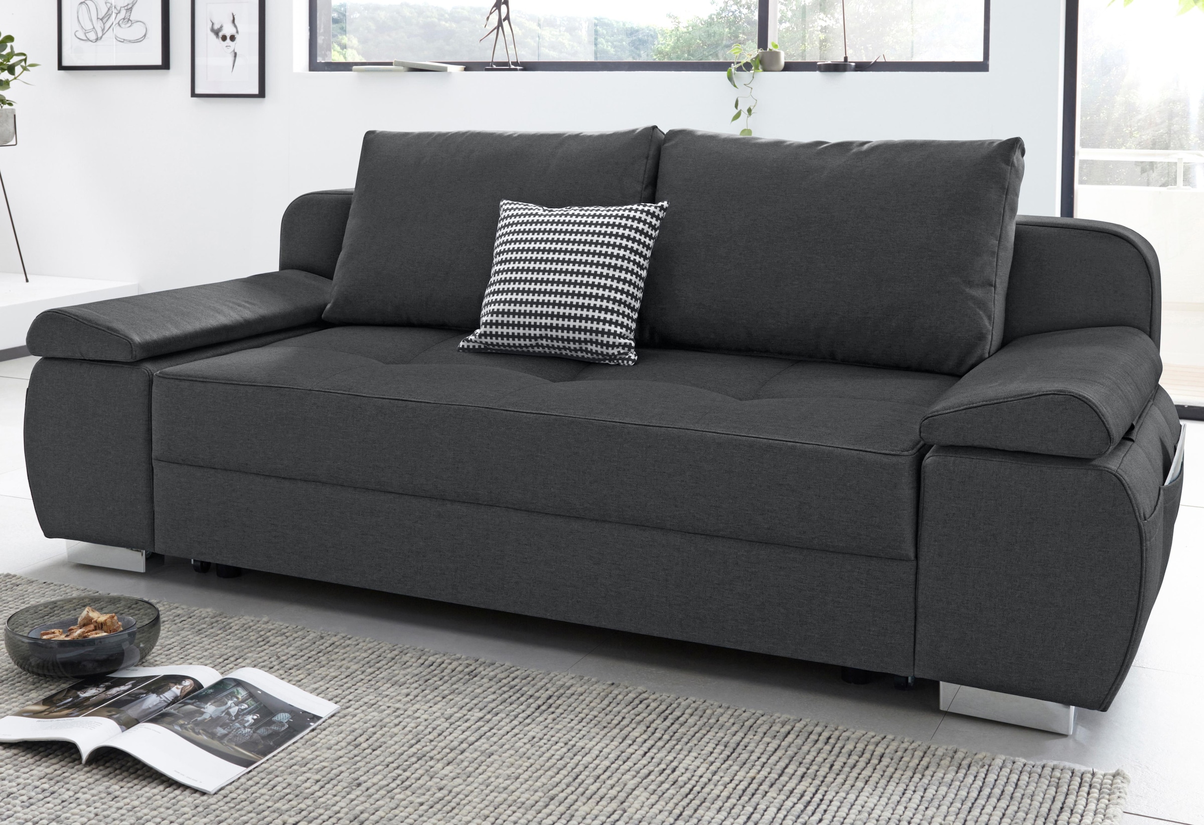 COLLECTION AB Schlafsofa »Pumo«, mit Boxspring-Aufbau, Bettfunktion und  Bettkasten, inklusive Federkern auf Raten bestellen