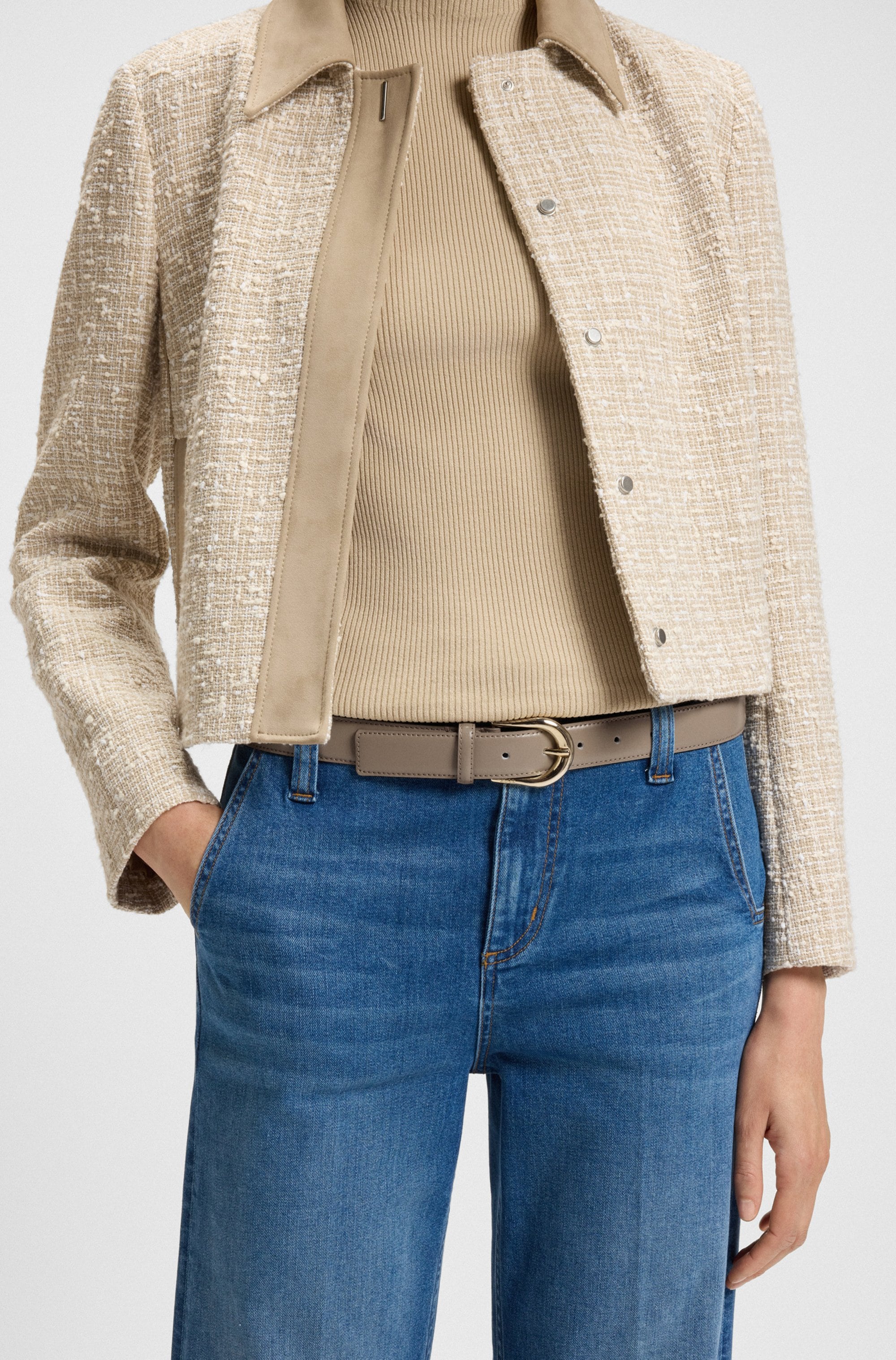 BOSS Ledergürtel »Carol-St-G_Sz30« mit abgerundeter Schließe