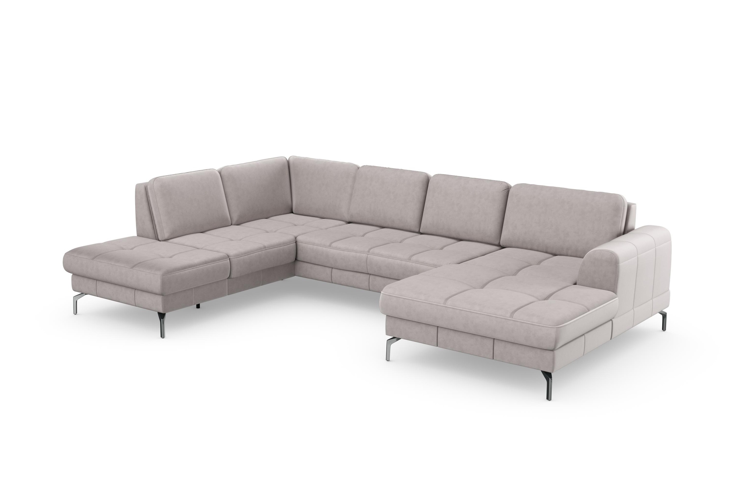 sit&more Wohnlandschaft »Bendigo U-Form«, inklusive Sitztiefenverstellung, Bodenfreiheit 15 cm, in 2 Fußfarben