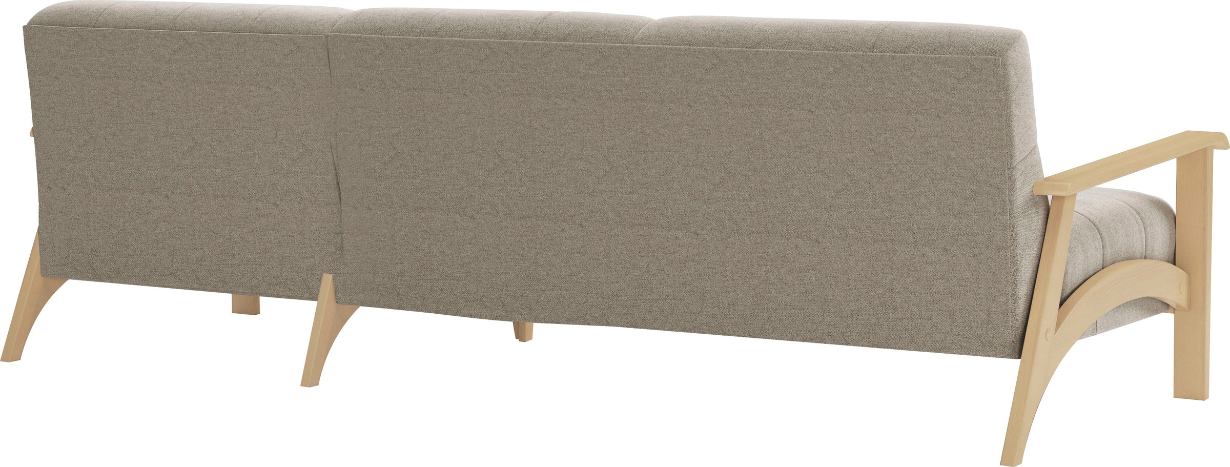 sit&more Ecksofa »Billund L-Form«, Armlehnen aus Buchenholz in natur, verschiedene Bezüge und Farben