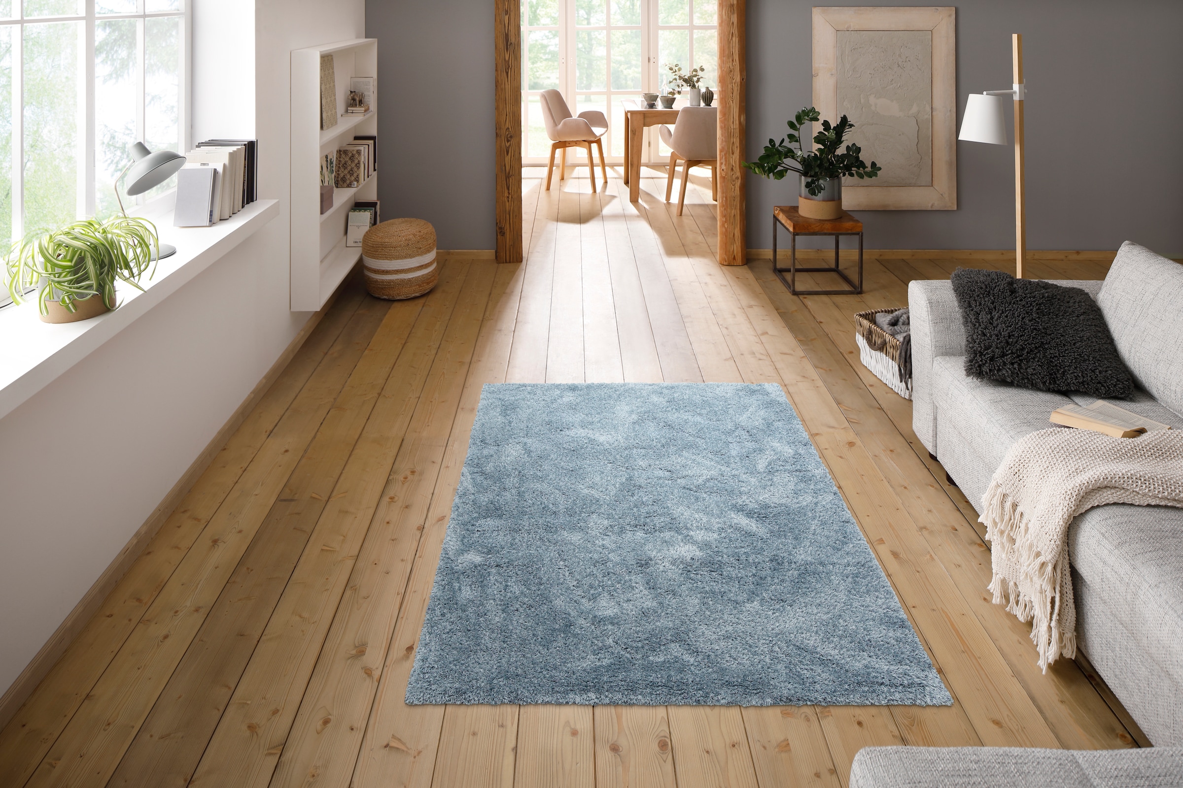 andas Hochflor-Teppich »Menka«, rechteckig, 30 mm Höhe, Shaggy-Teppich, Uni-Farben, besonders weich und kuschelig
