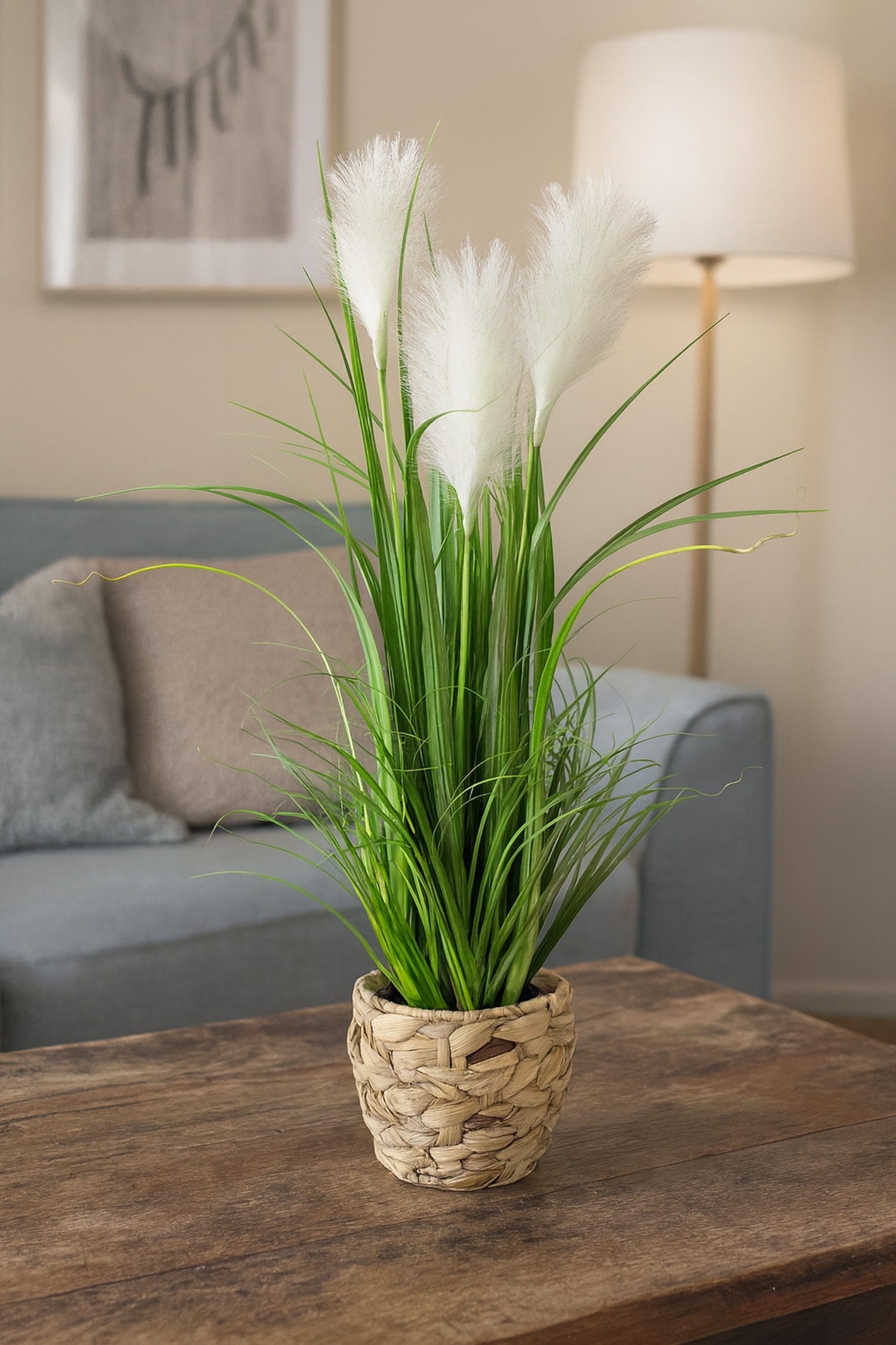 I.GE.A. Kunstpflanze »Pampasgras« Mit Übertopf, künstliches Pampas Gras