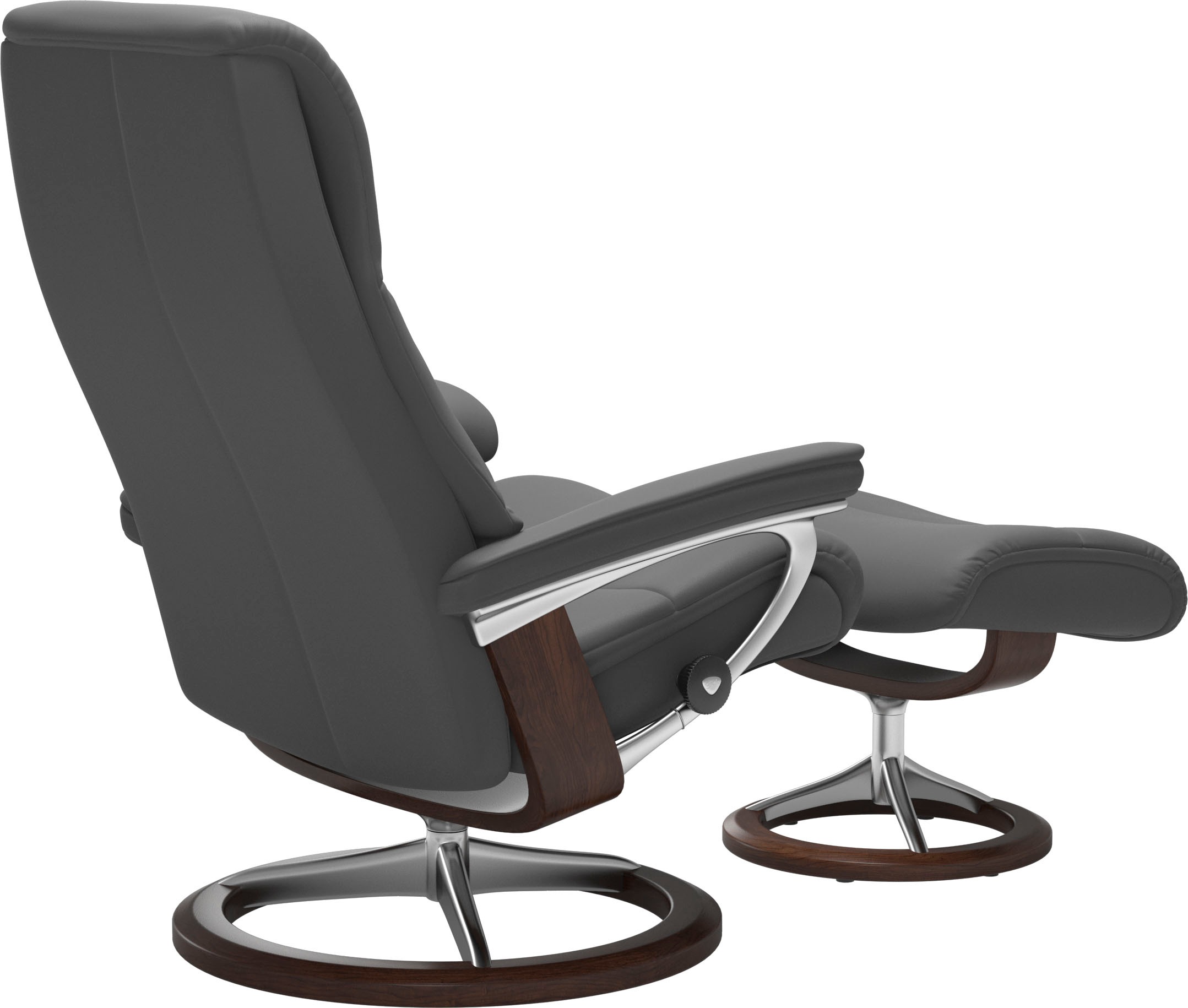 Stressless® Relaxsessel »View«, (Set, Relaxsessel mit Hocker), mit Signature Base, Größe S,Gestell Braun