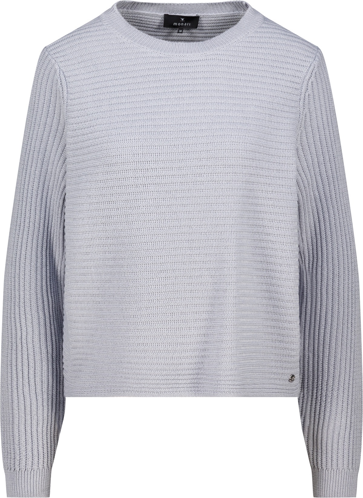 Monari Strickpullover »Pullover Basic monari Rippe« Regular fit mit Rundhalsausschnitt