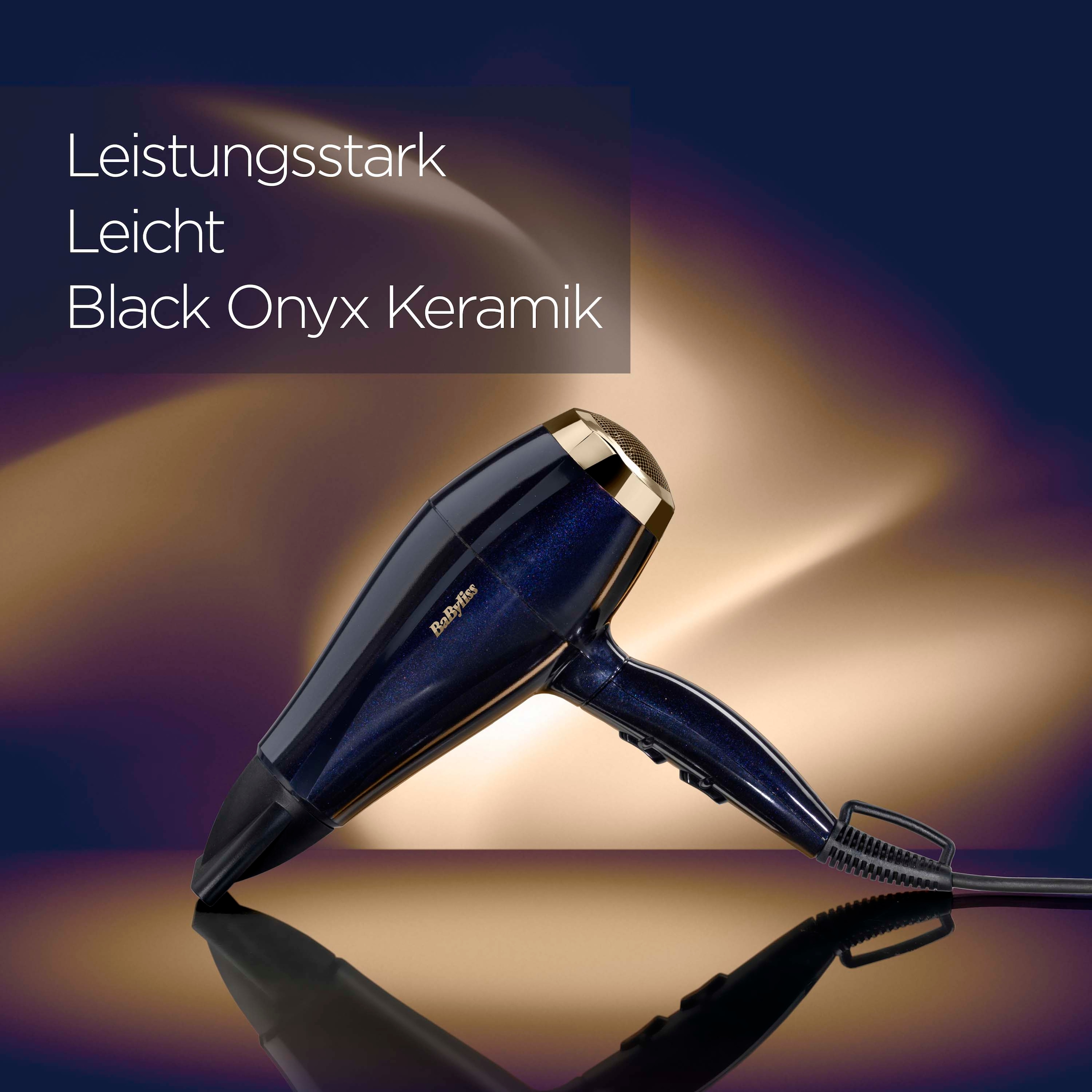 BaByliss Haartrockner »Black Onyx Haartrockner«, 2100 W, mit innovativem HTDC-Motor für professionelle Leistung