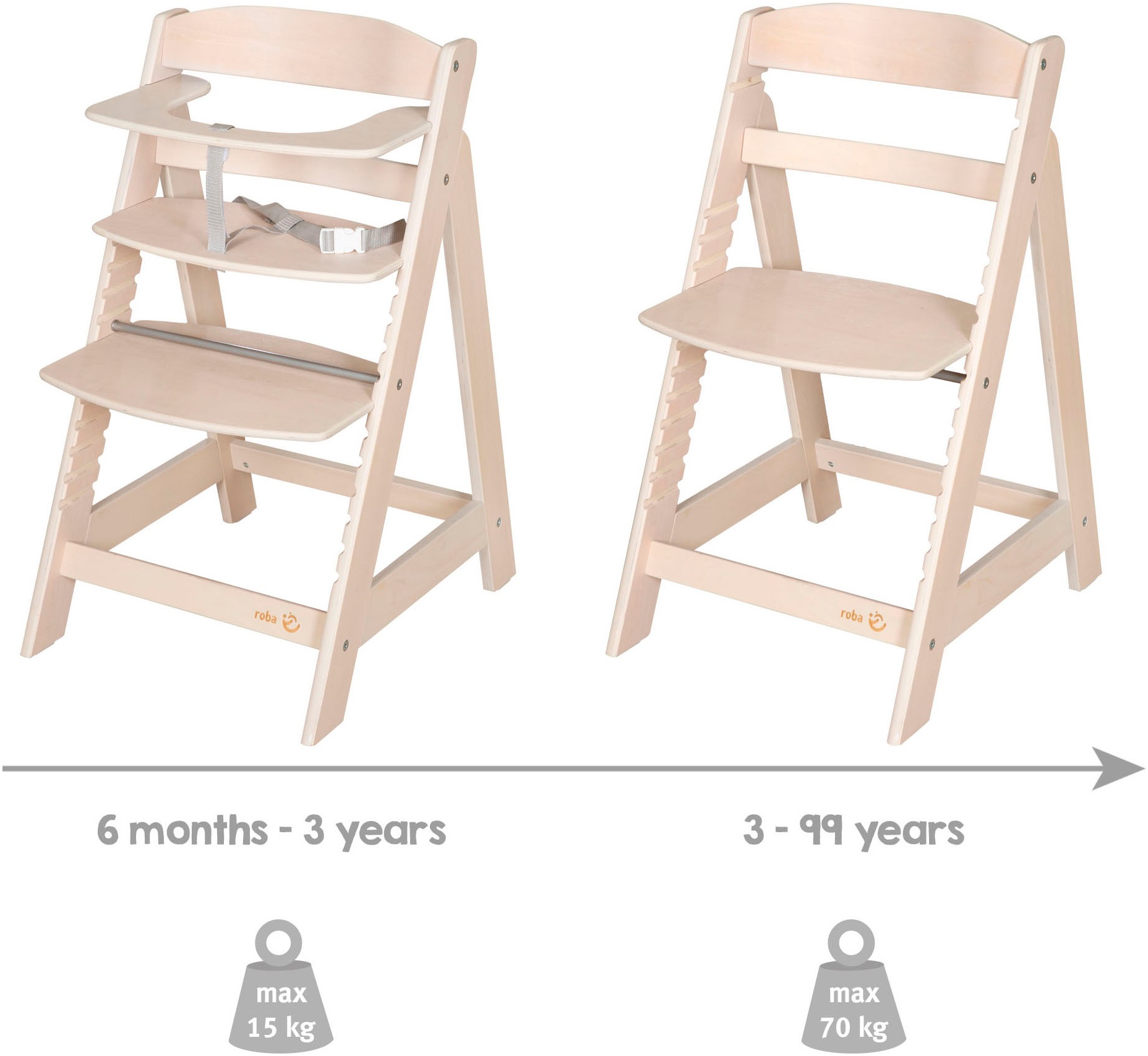 roba® Hochstuhl »Sit Up Flex«, aus Holz