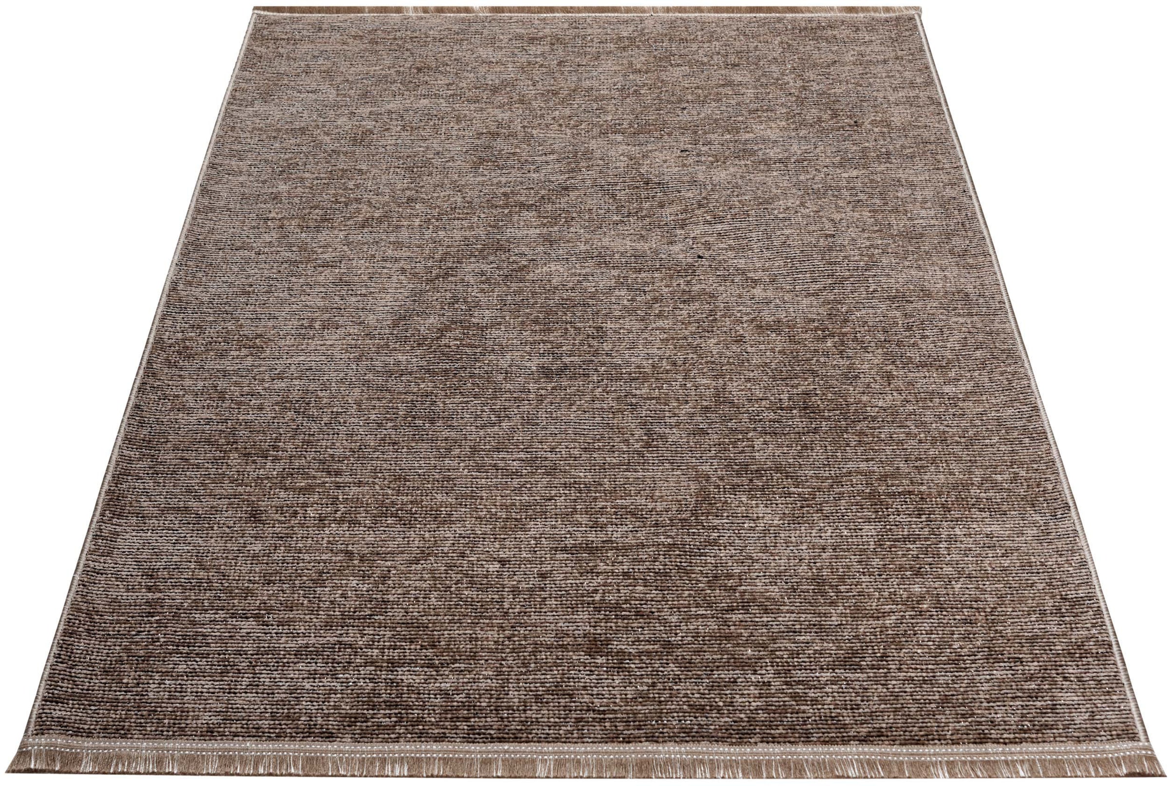 Sehrazat Teppich »Stela«, rechteckig, 5 mm Höhe, waschbar, Flachgewebe, mit Fransen und Chenille
