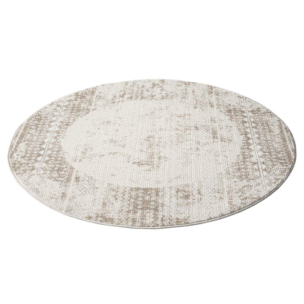 Carpet City Teppich »ANTIK232«, rund, 10 mm Höhe, Kurzflor, 3D-Optik, Klassisch-Modern für Wohnzimmer, Schlafzimmer