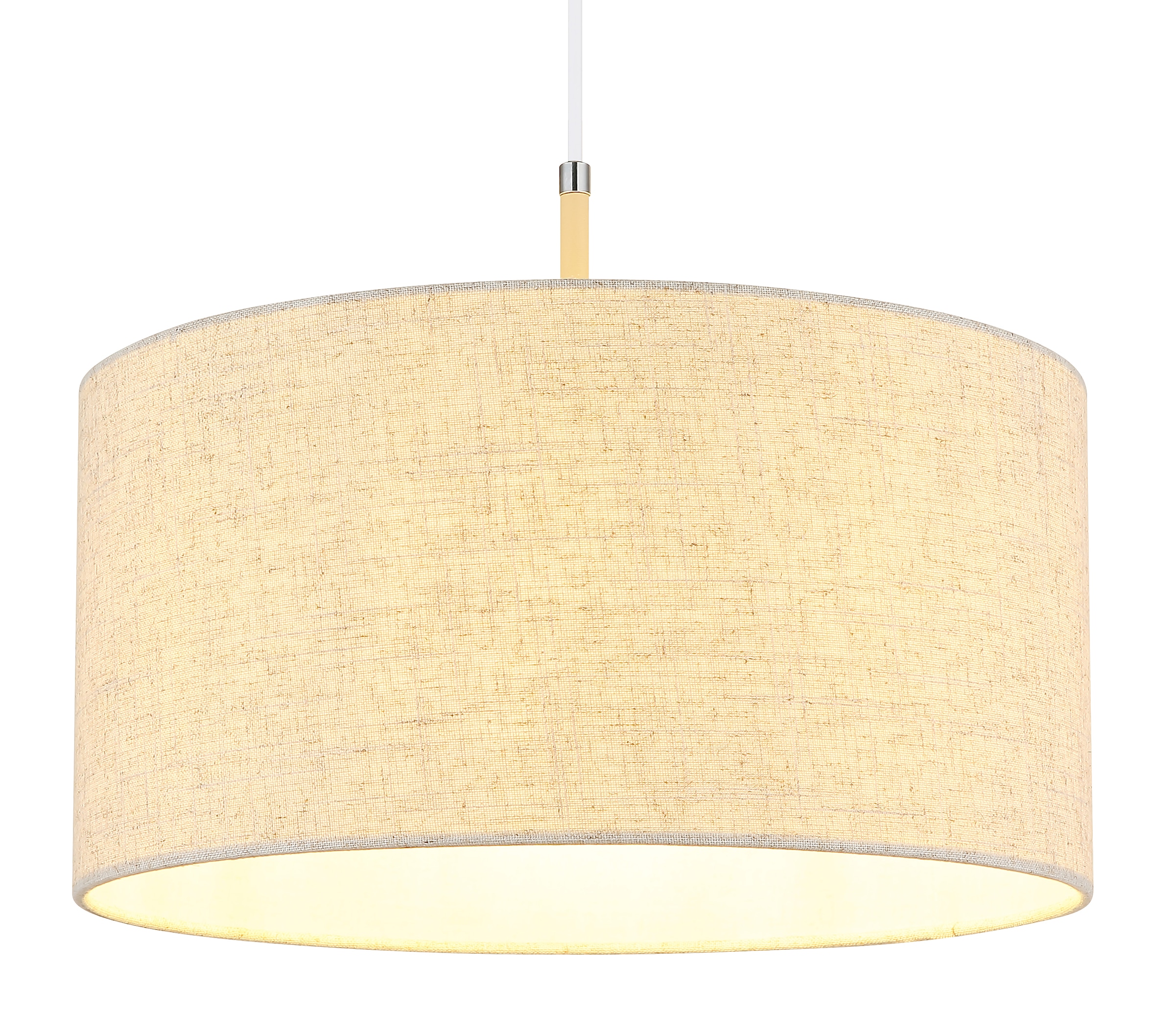 GLOBO LIGHTING Hängeleuchte »DELEON« E27 1 Stk. Hängeleuchte sandfarben matt mit Creme-Textilschirm, kürzbar