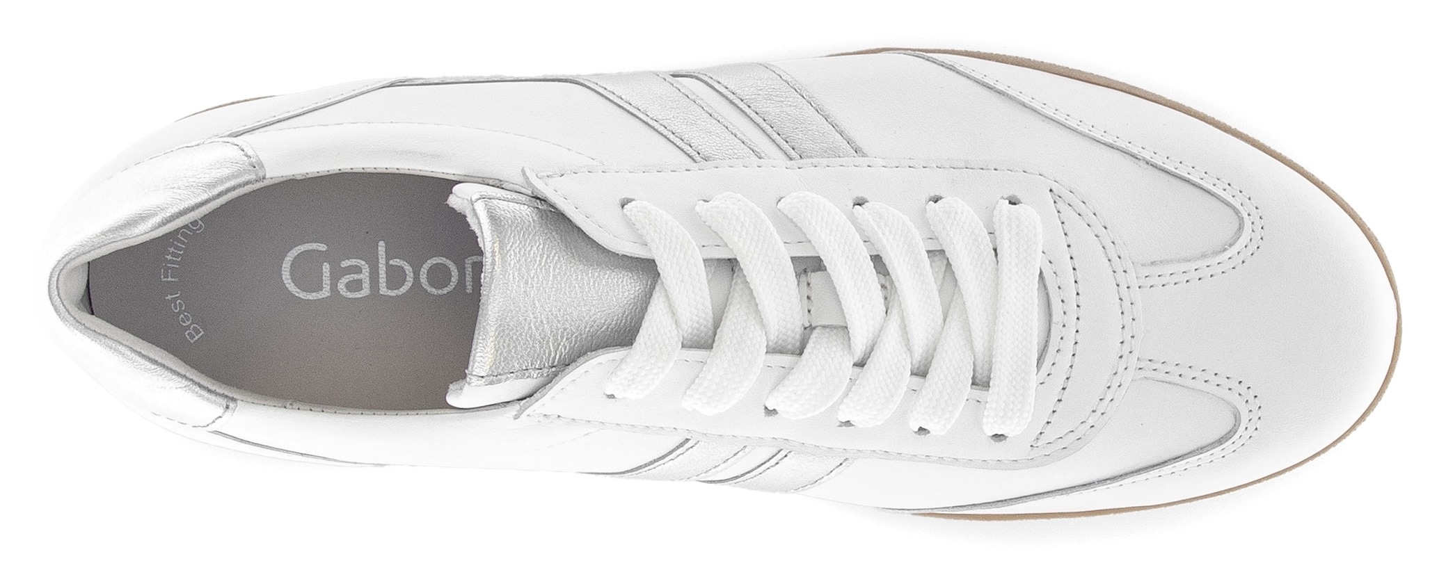 Gabor Plateausneaker  , Freizeitschuh, Halbschuh, Schnürer, Kontrastbesatz in Metallic-Optik