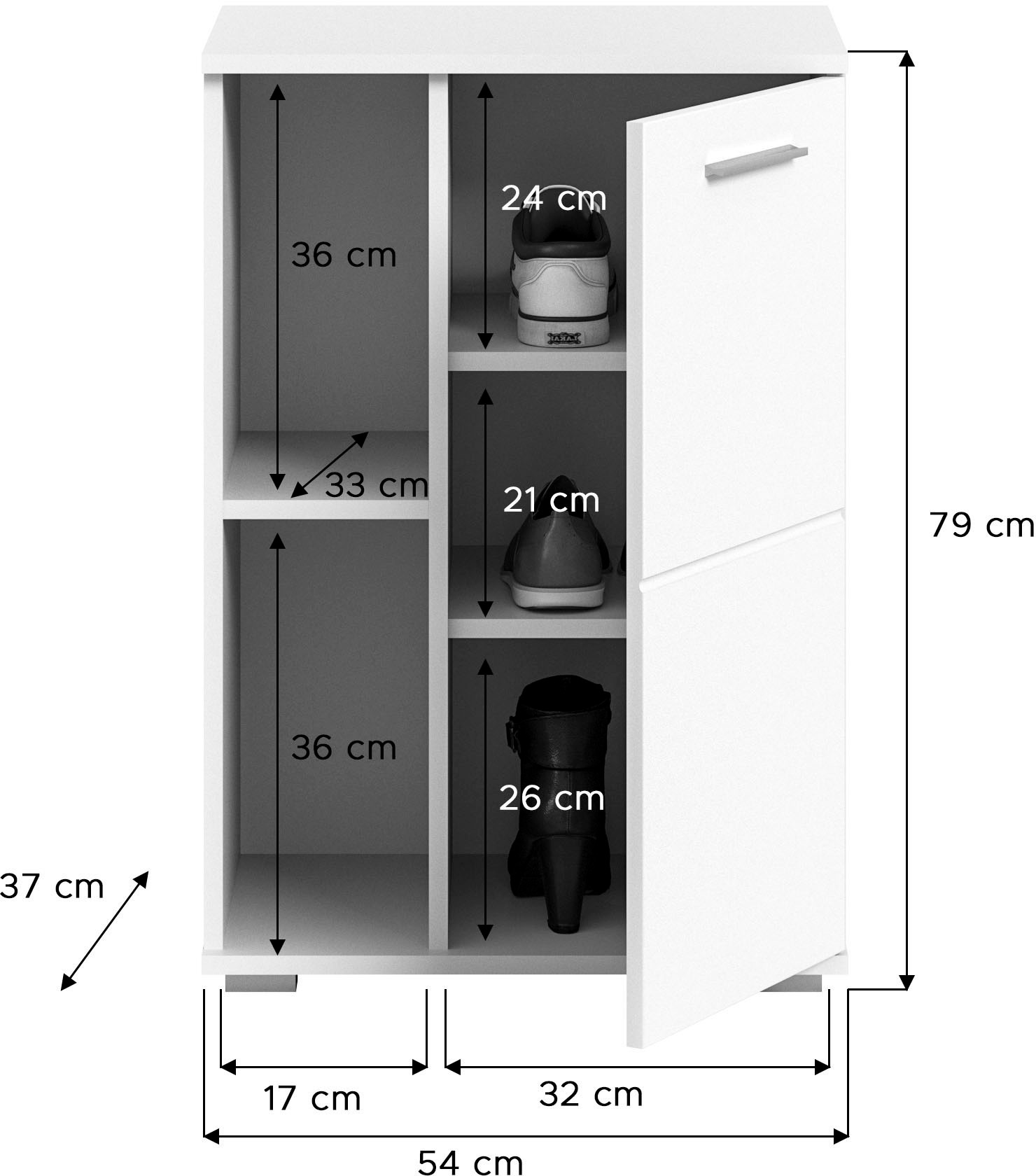 INOSIGN Garderoben-Set »Valge, Breite 55cm, 2-tlg. Set, best. aus: Schuhschrank und Spiegel«, (2 St.), Garderobenkombination, Dielen Set, Flur Set, Kombination