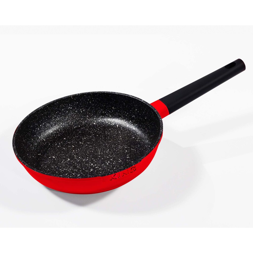 KING Pfannen-Set »Shine Red«, Aluminiumguss, (Set, 3 tlg., je 1 Bratpfanne Ø 20/24/28 cm, H: 5/5,5/6 cm, - 1/1,9/2,5 l)