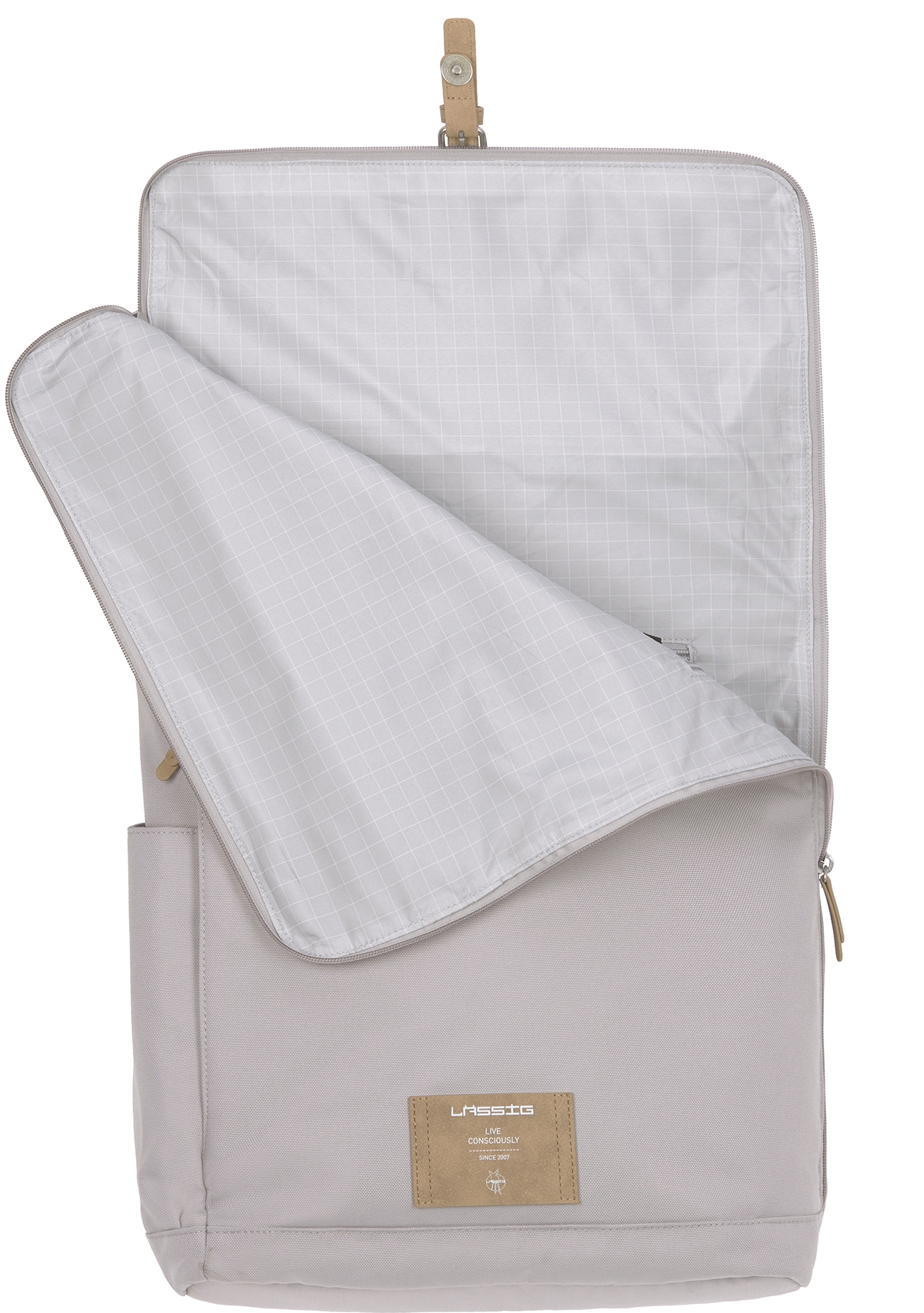 LÄSSIG Wickelrucksack »Green Label, Rolltop, Grey«, PETA-approved vegan; zum Teil aus recyceltem Material