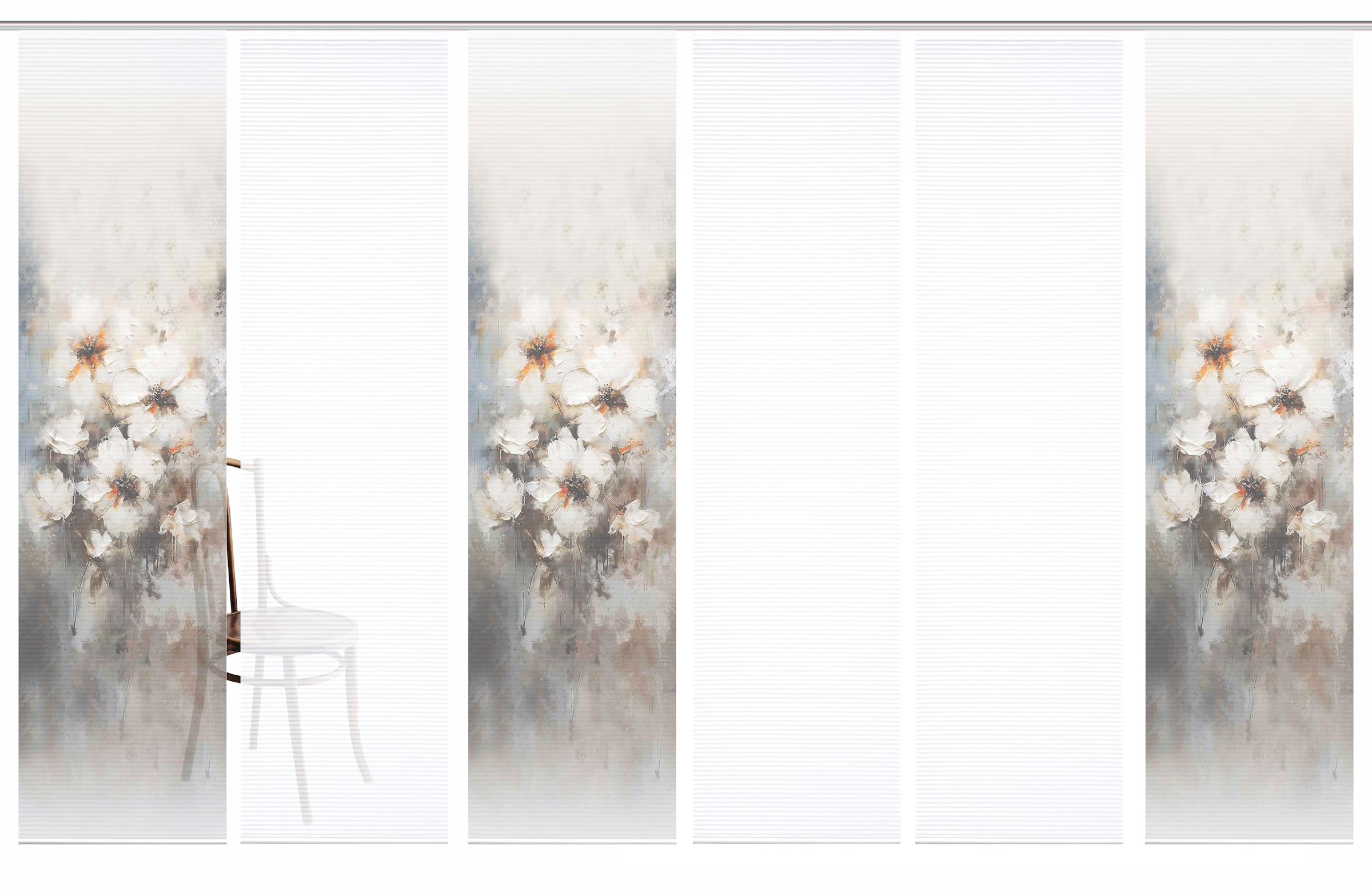 HOME in green Schiebegardine »ARISTEA« Paneelwagen 6 Stk. tlg. Bambusoptik, SET, recycelt, Digitaldruck