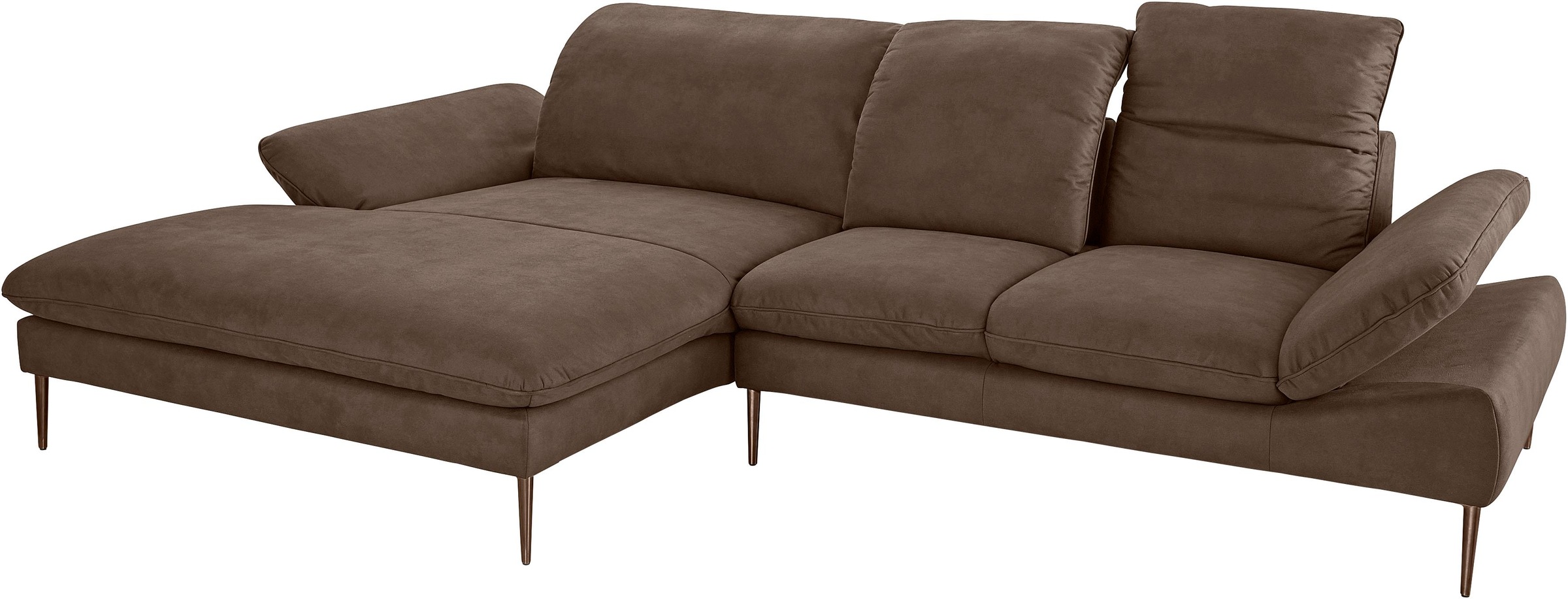 W.SCHILLIG Ecksofa »enjoy&MORE, Designsofa, bequem, zeitlos und elegant, L-Form«, Sitztiefenverstellung, Füße bronze pulverbeschichtet, Breite 310 cm