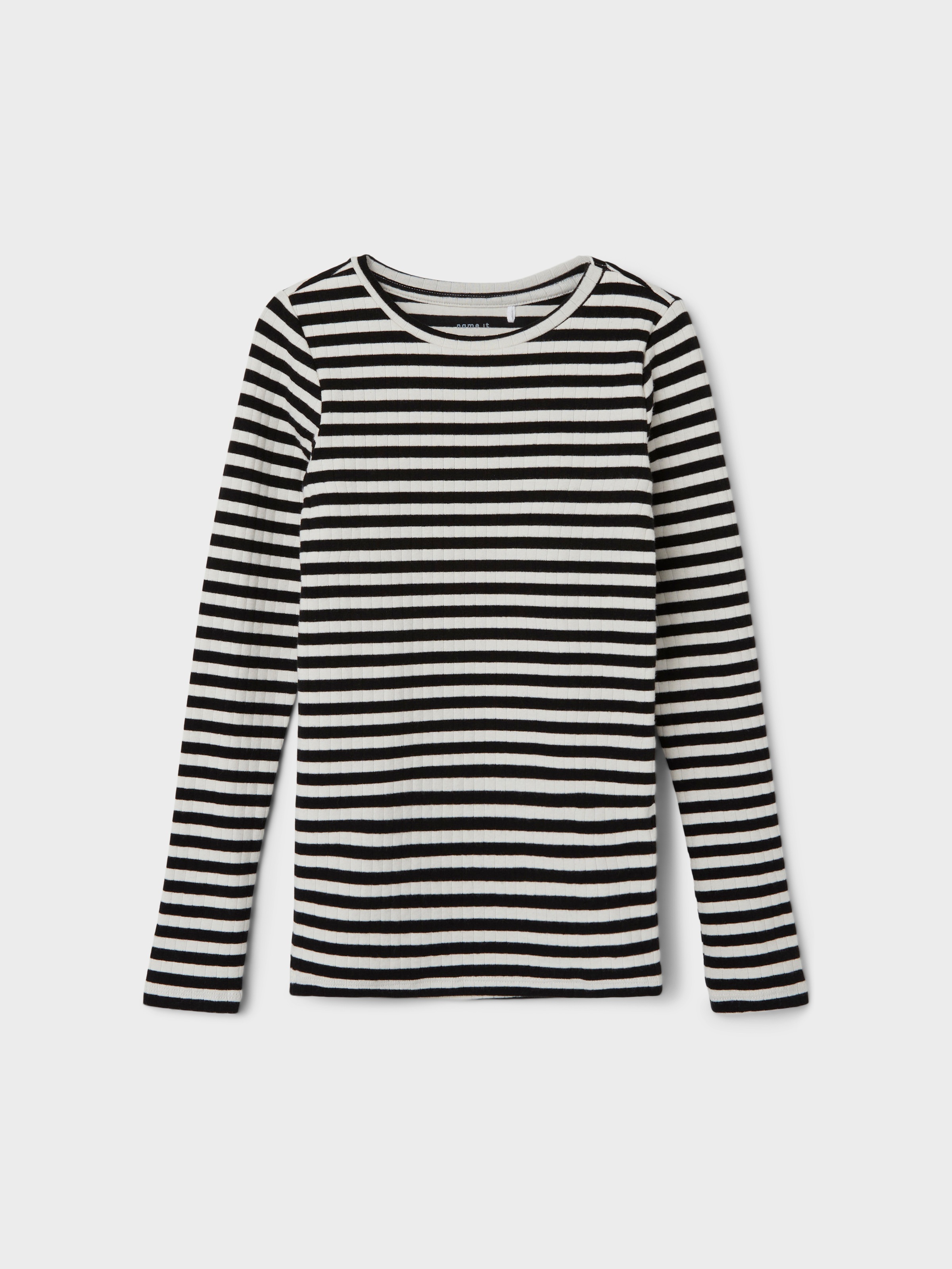 Name It Langarmshirt »NKFSURAJA XSL LS TOP NOOS«, toller Ringel-Look in gerippter Qualität