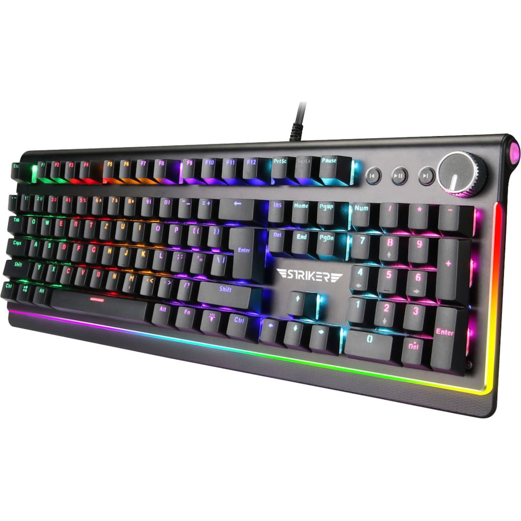 Hyrican Gaming-Tastatur »Striker ST-MK91«, (Multimedia-Tasten-Lautstärkeregler-Funktionstasten-Fn-Tasten)