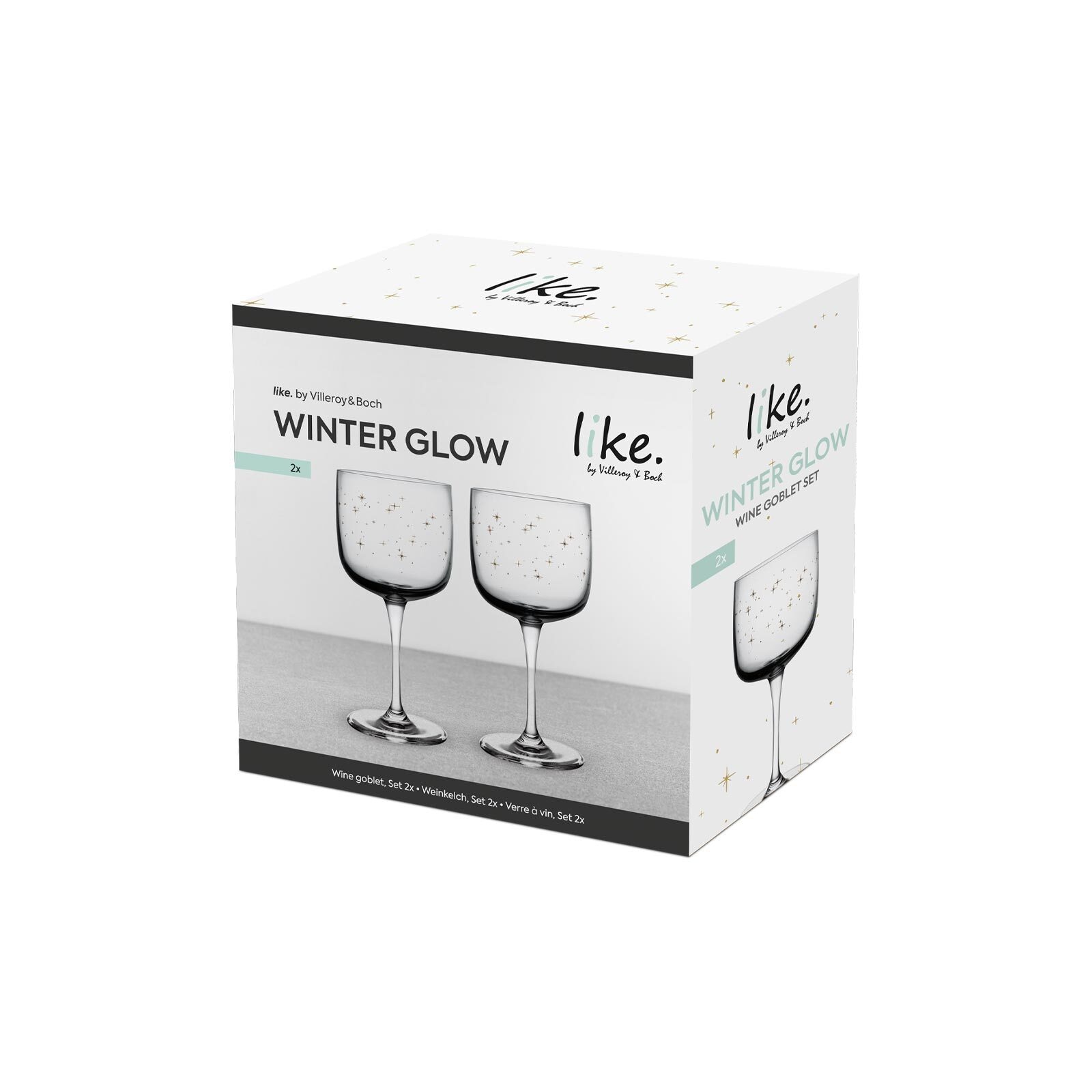 like. by Villeroy & Boch Weißweinglas »Weinkelche Winter Glow 270 ml 2er Set grau«