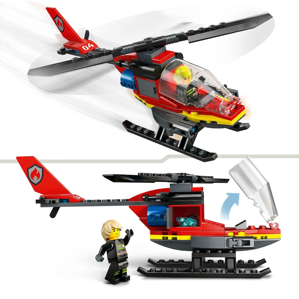 LEGO® Konstruktionsspielsteine »Feuerwehrhubschrauber (60411), LEGO City«, (85 St.)