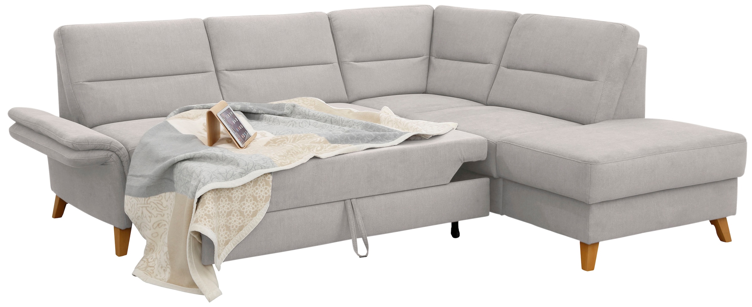 Home affaire Ecksofa »Westerland L-Form«, Federkern-Polsterung, wahlweise mit Bettfunktion, Bettkasten