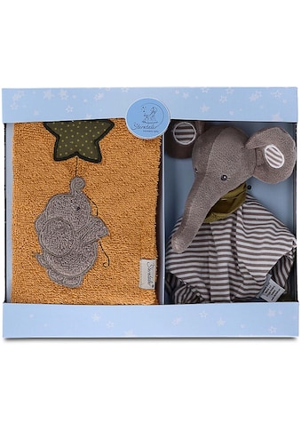 Schmusetuch »Geschenk-Set Elefant Eddy«, (Set, 2 tlg.)