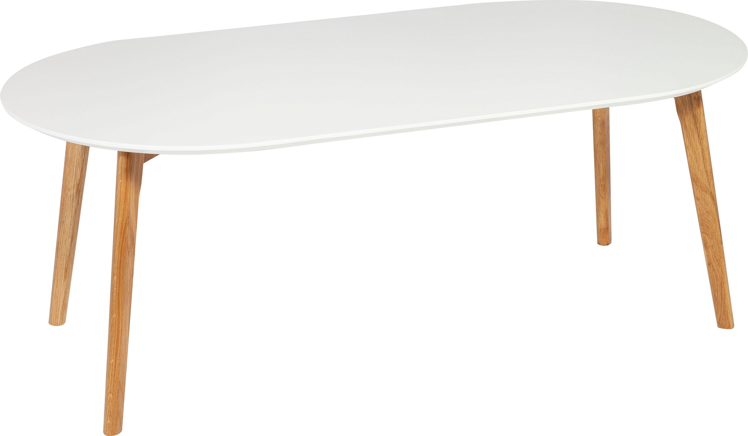 Homexperts Couchtisch »Madlina«, ovale Tischpatte in weiß-matt, Maße (B/T/H) ca. 120/60/45 cm