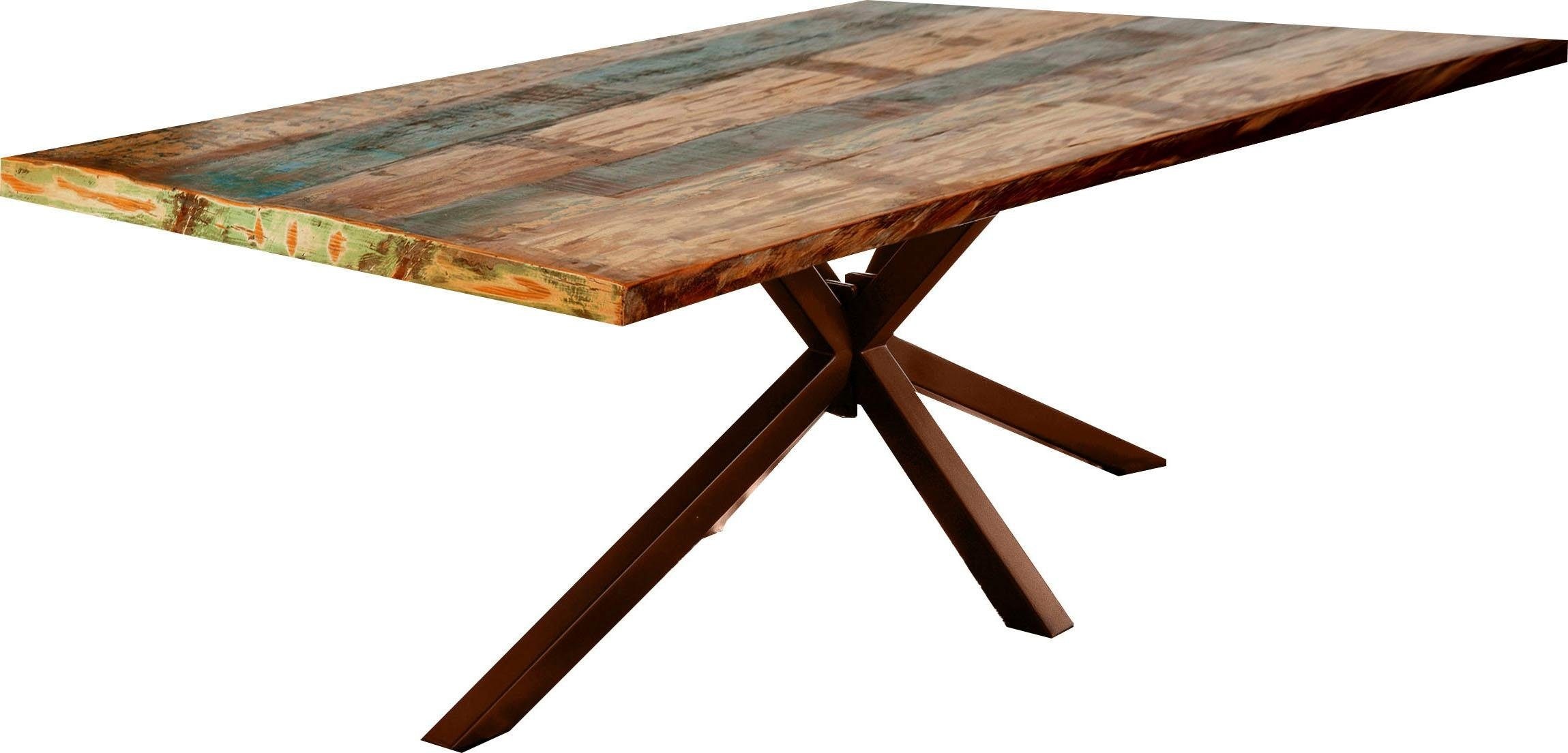 SIT Esstisch »Tops&Tables«, mit Tischplatte aus Altholz mit Farbresten