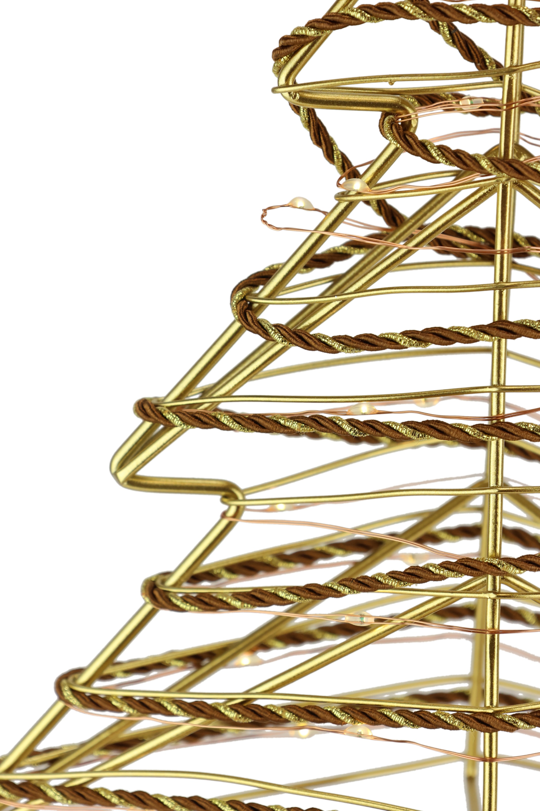 I.GE.A. LED-Dekofigur »LED-Dekoobjekt Baum« Tannenbaum Metall Gold warmweiß Timer Batteriebetrieb Weihnachtsdeko