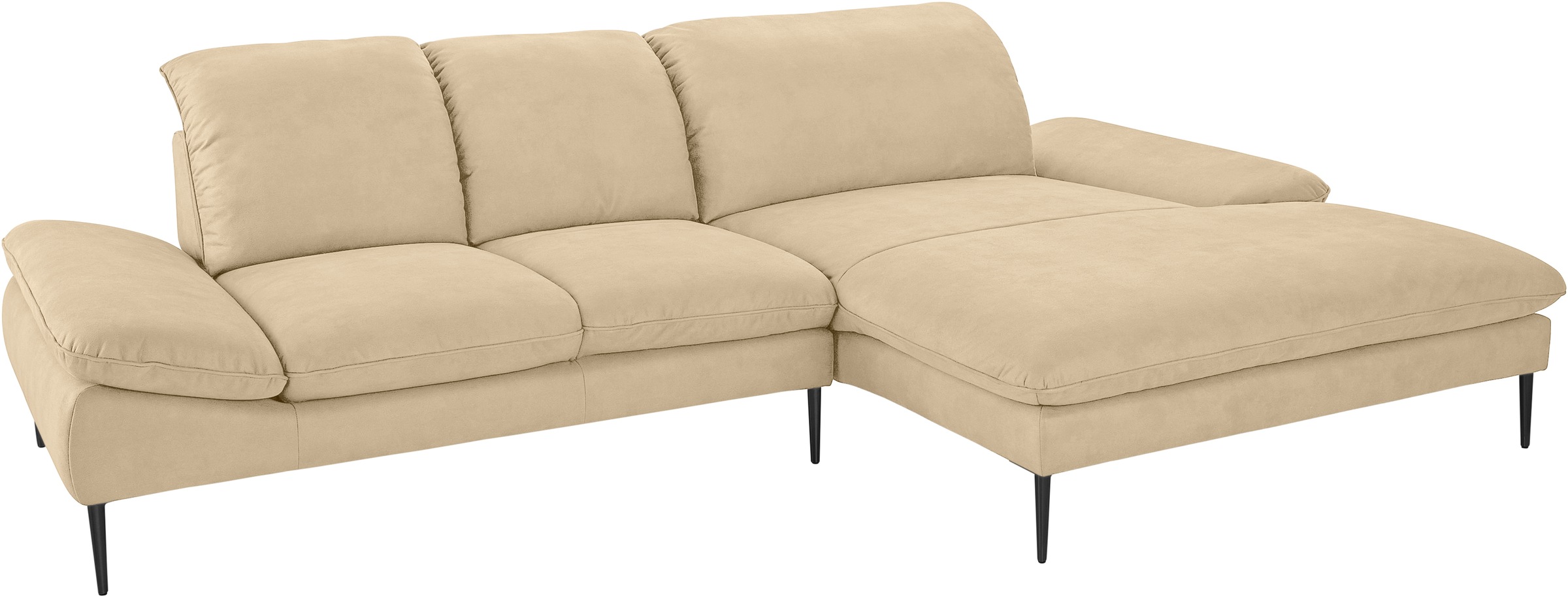 W.SCHILLIG Ecksofa »enjoy&MORE, Designsofa, elegant und bequem, L-Form«, Sitztiefenverstellung, Füße schwarz pulverbeschichtet, Breite 310 cm