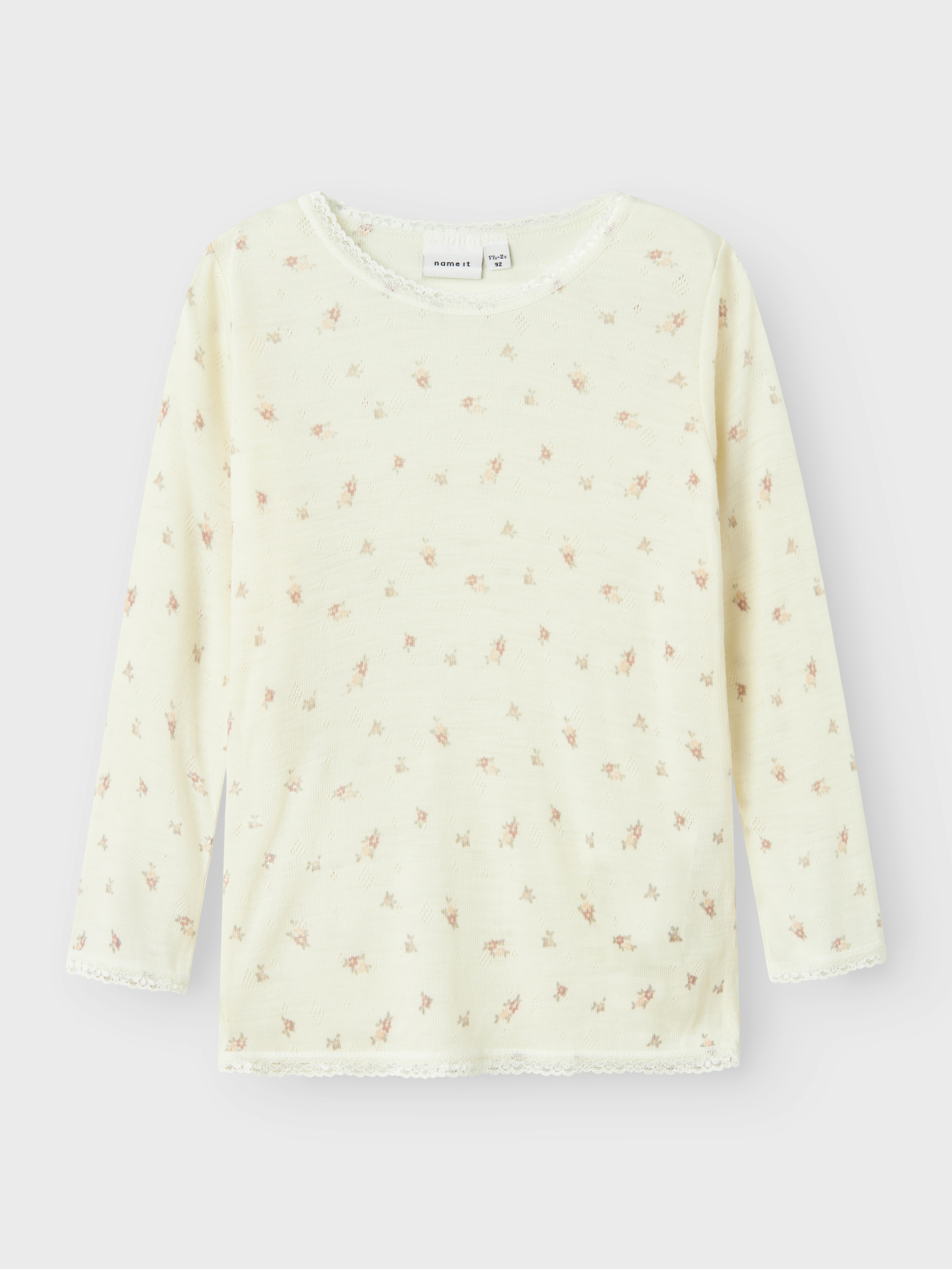 Name It Langarmshirt »NMFWANG WOOL NEEDLE LS TOP NOOS«, aus reiner Merinowolle