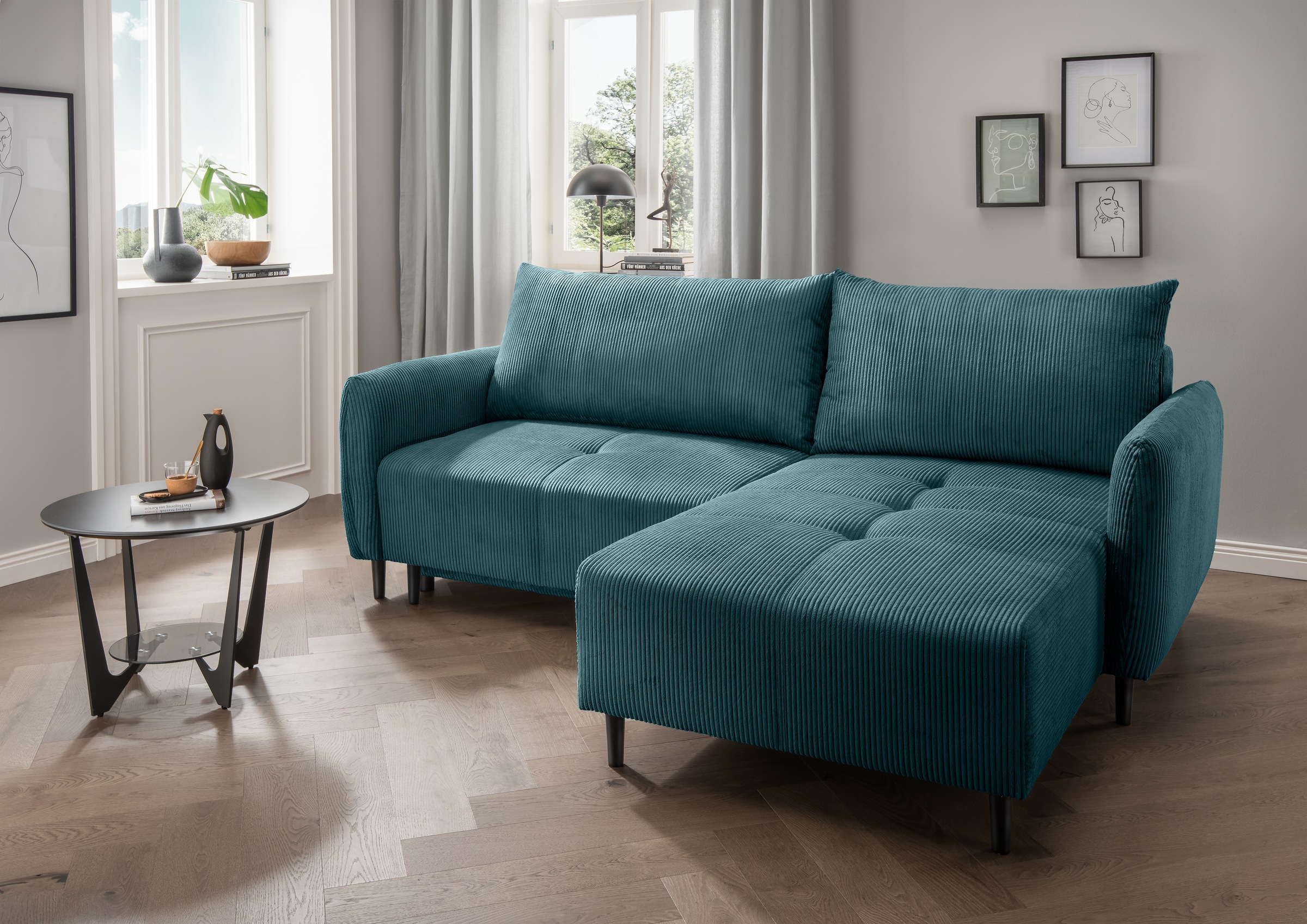 Home affaire Ecksofa »Mara, L-Form, aktueller Cord Bezug und tolle Farben, günstig online kaufen