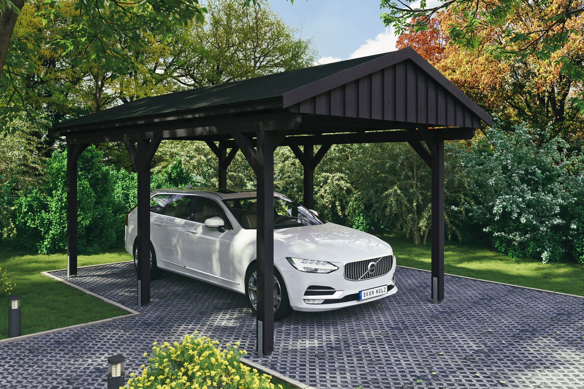 Skanholz Einzelcarport »Fichtelberg«, Holz, 273 cm, Anthrazit
