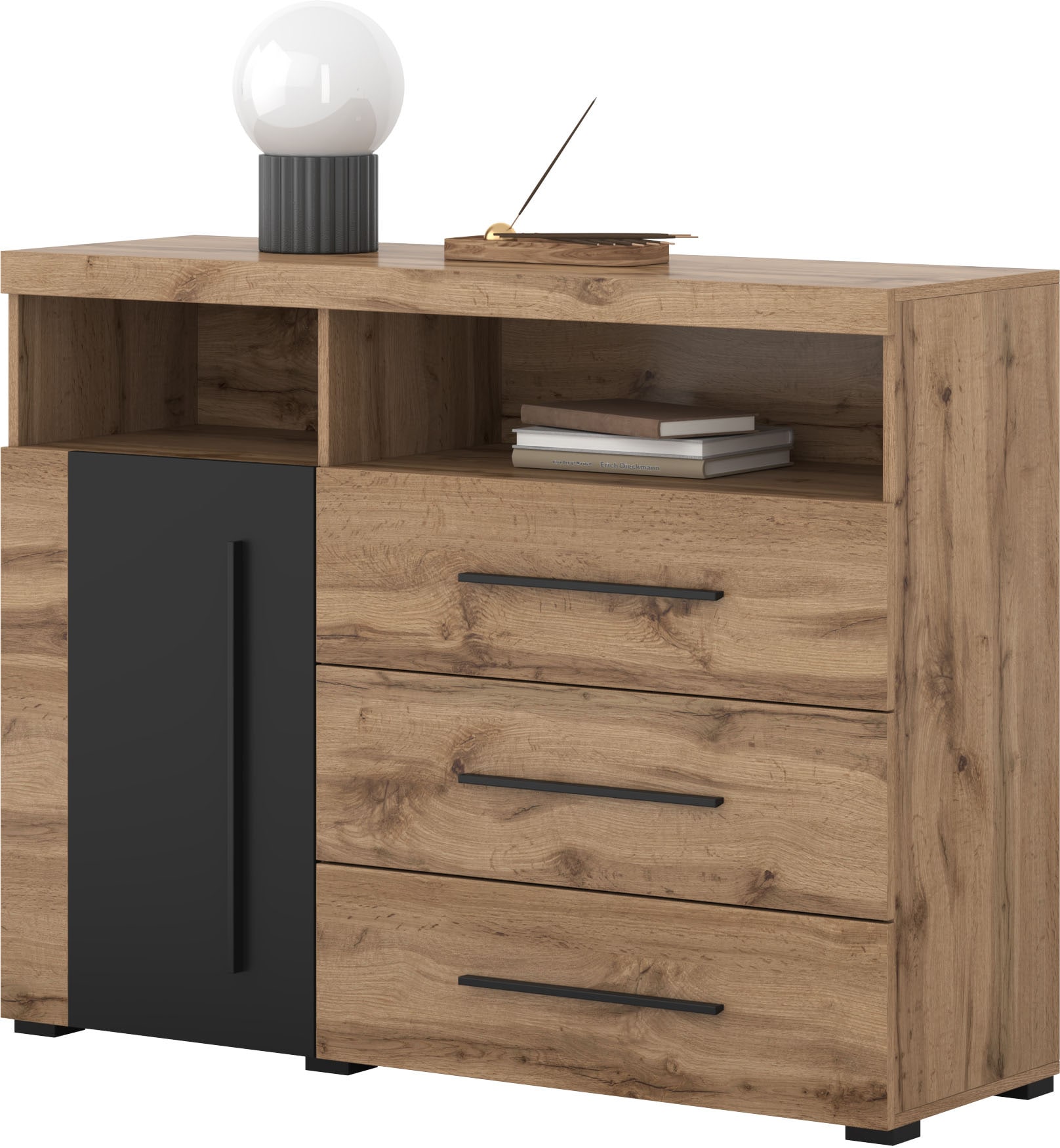 INOSIGN Kommode »Roger,Breite 120cm, moderne Anrichte mit 3 Schubladen«, Sideboard mit viel Stauraum, Masse 120x92x38,5 (B/H/T)