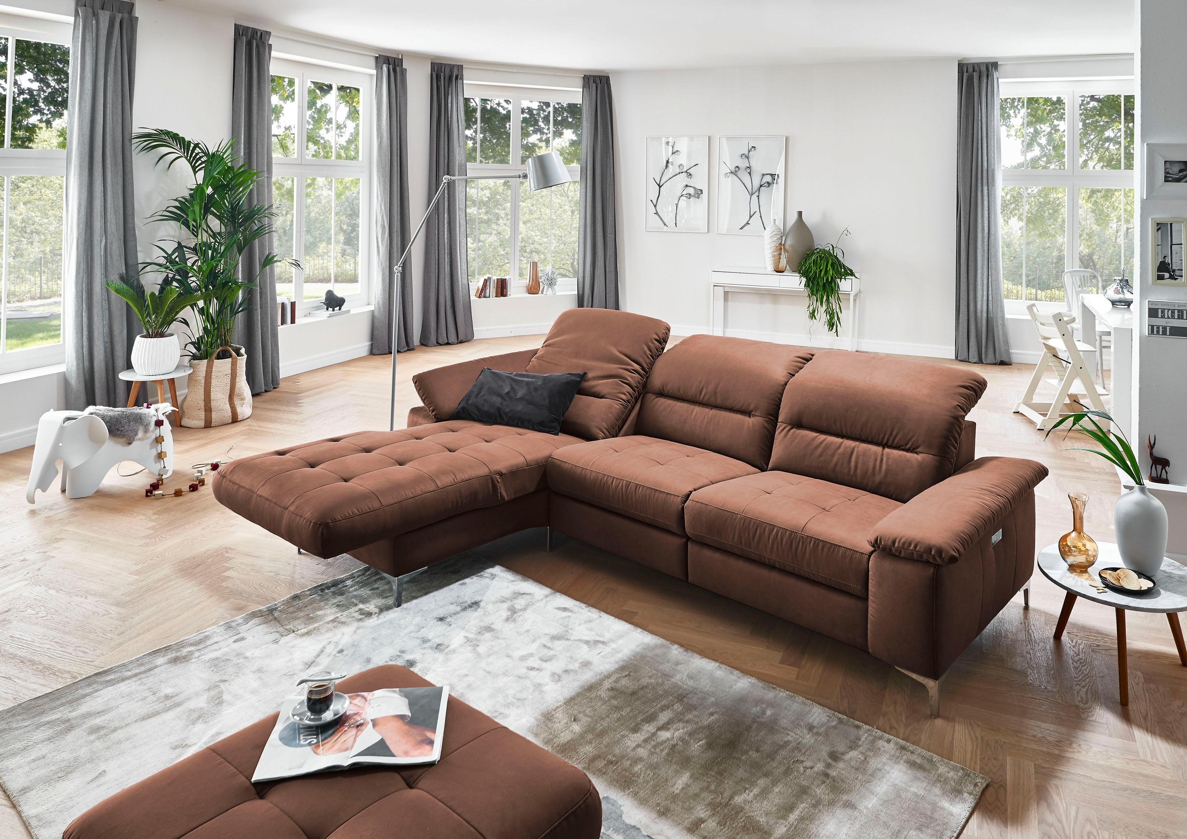 Places of Style Ecksofa »Basel L-Form«, mit vollmotorischer Relaxfunktion u günstig online kaufen